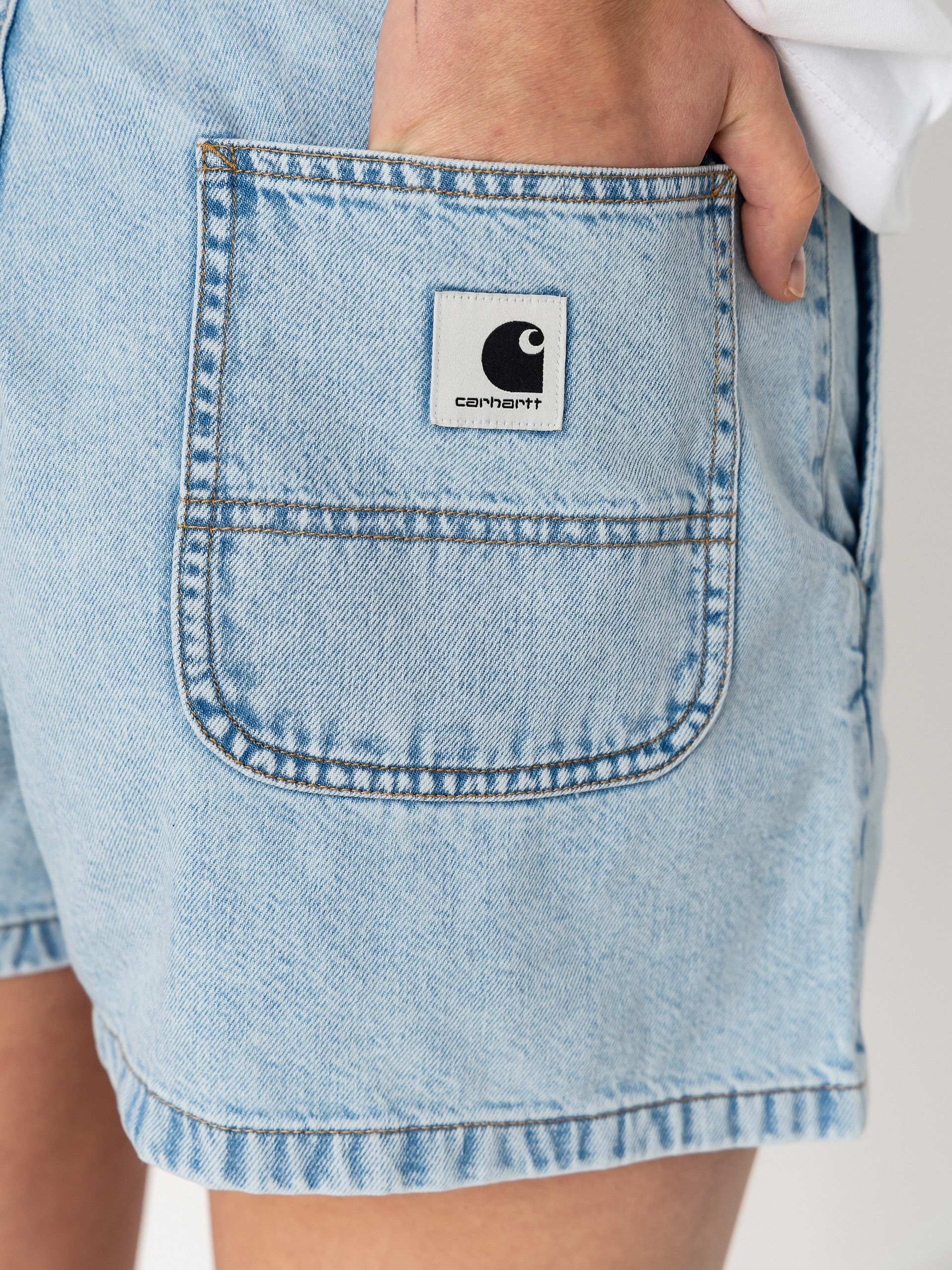 Kraťasy Carhartt WIP Lova Wmn (blue stone bleached)