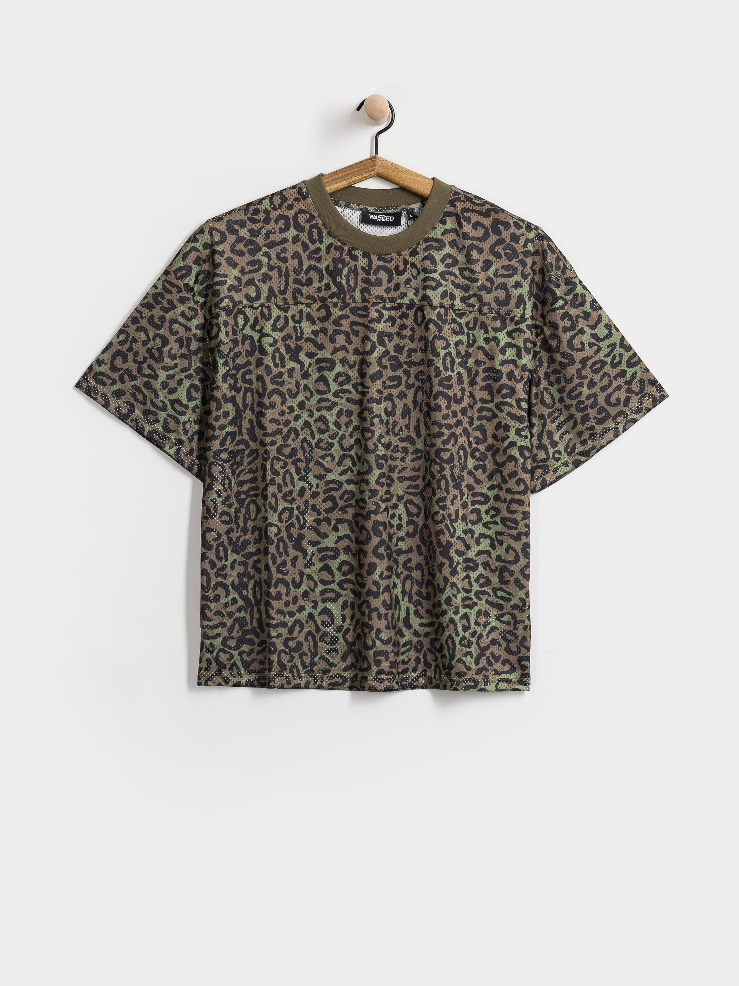 Tričko Wasted Paris Cheetah Mesh Boxy (olive khaki camo)