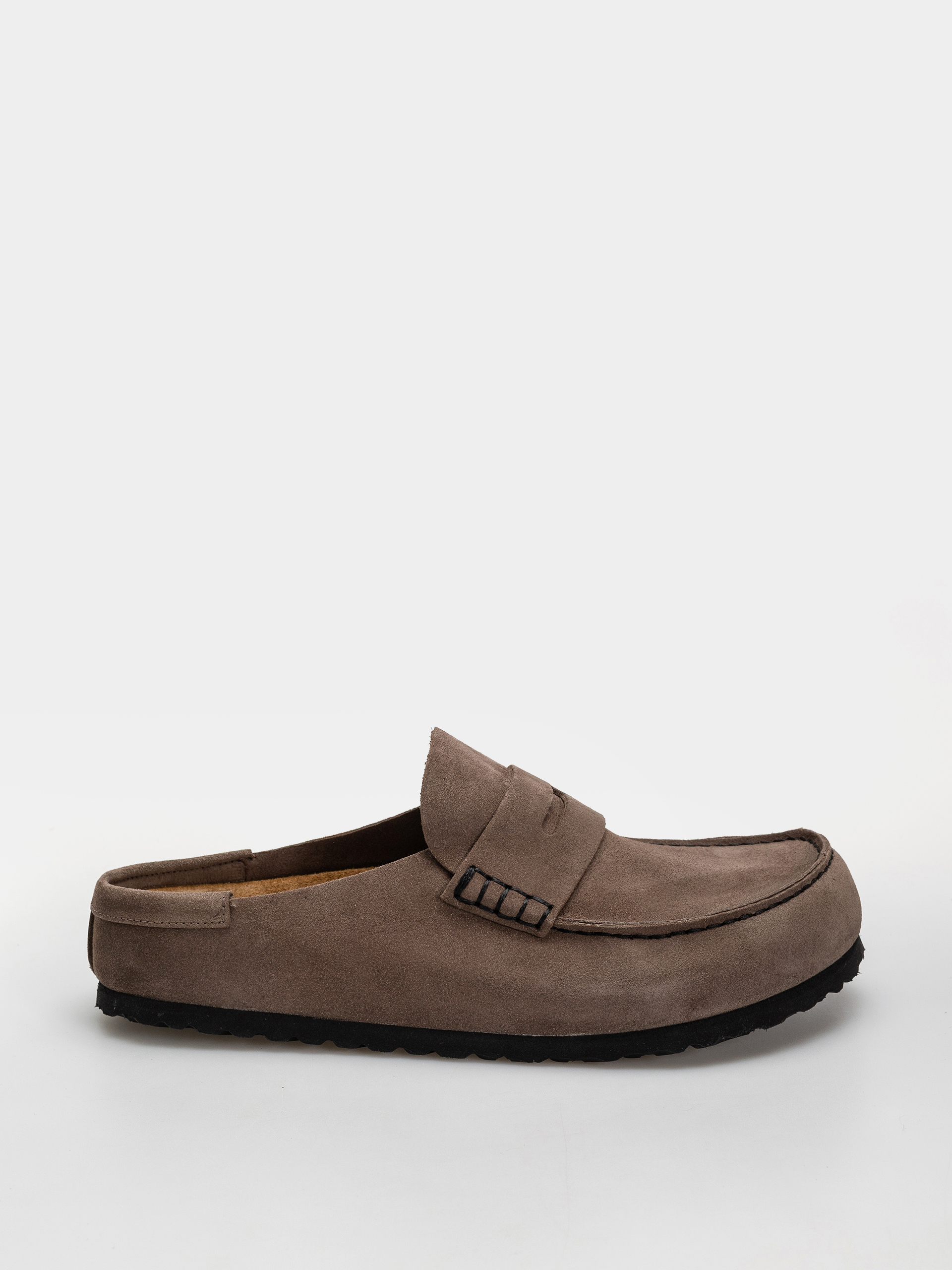 Šľapky Birkenstock Naples Wrapped Suede Leather Regular (concrete gray)