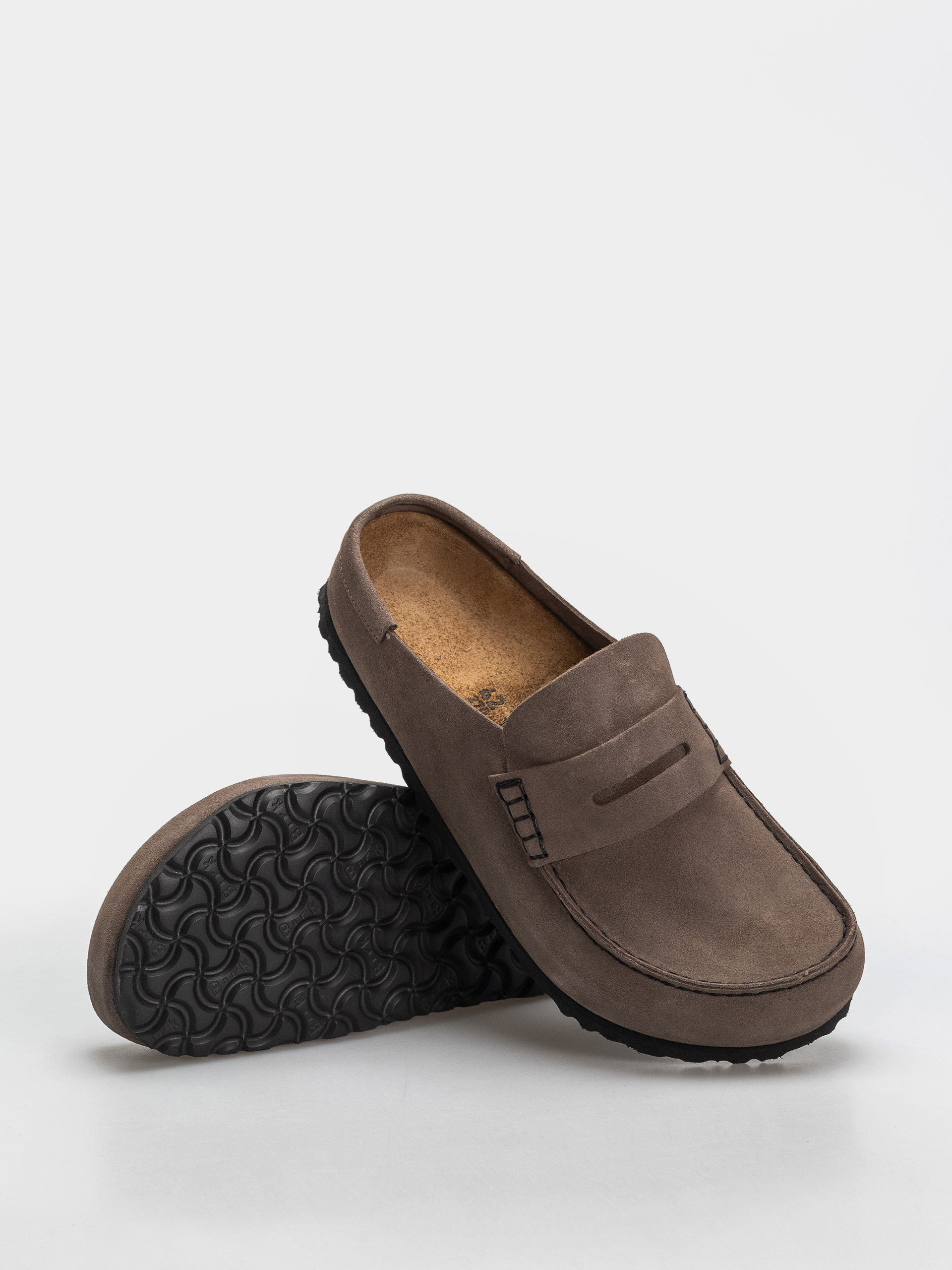 Šľapky Birkenstock Naples Wrapped Suede Leather Regular (concrete gray)