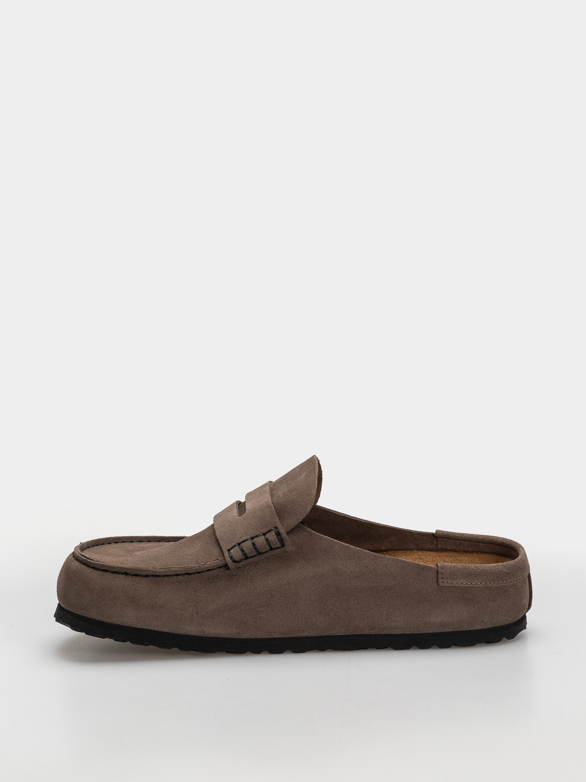 Šľapky Birkenstock Naples Wrapped Suede Leather Regular (concrete gray)