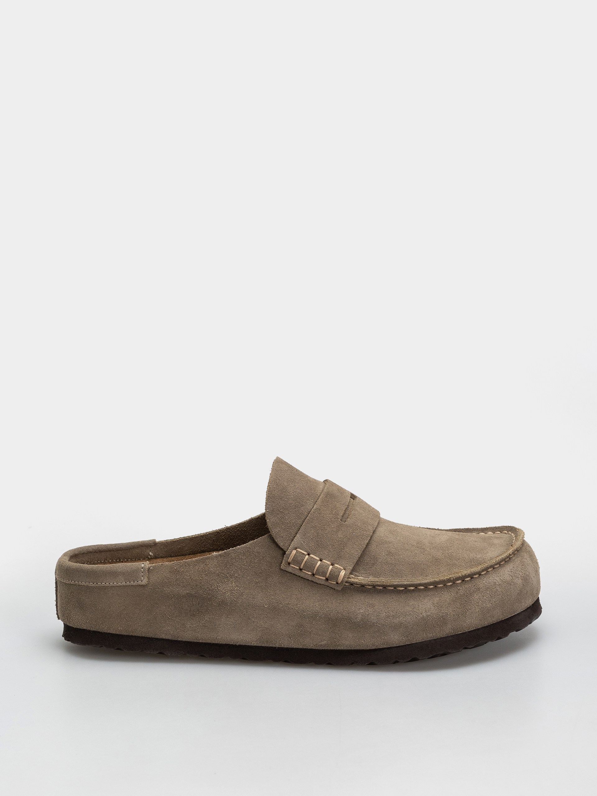 u0160u013eapky Birkenstock Naples Wrapped Suede Leather Regular (taupe)