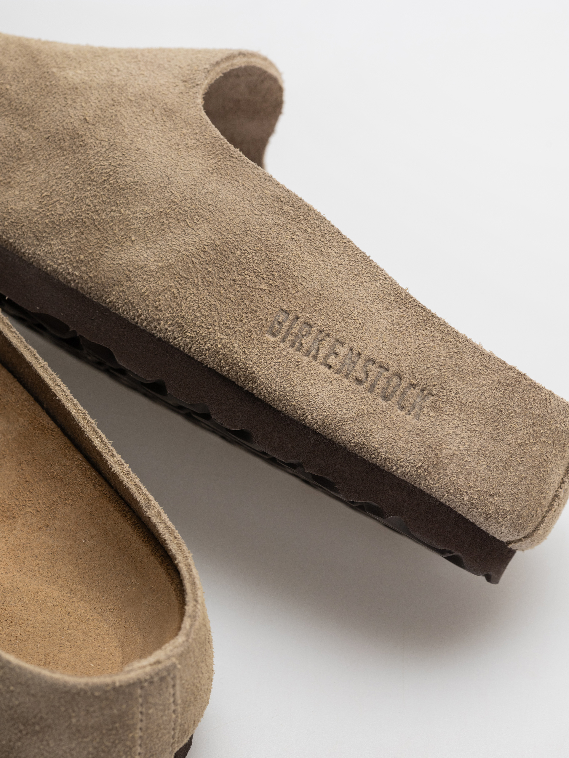 Šľapky Birkenstock Amsterdam Wrapped Suede Leather Narrow (taupe)
