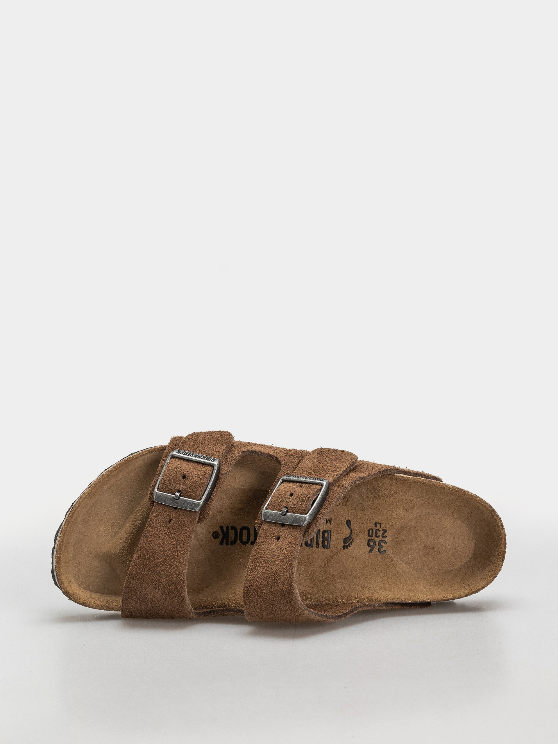 Šľapky Birkenstock Arizona Suede Leather Narrow (dark tea)