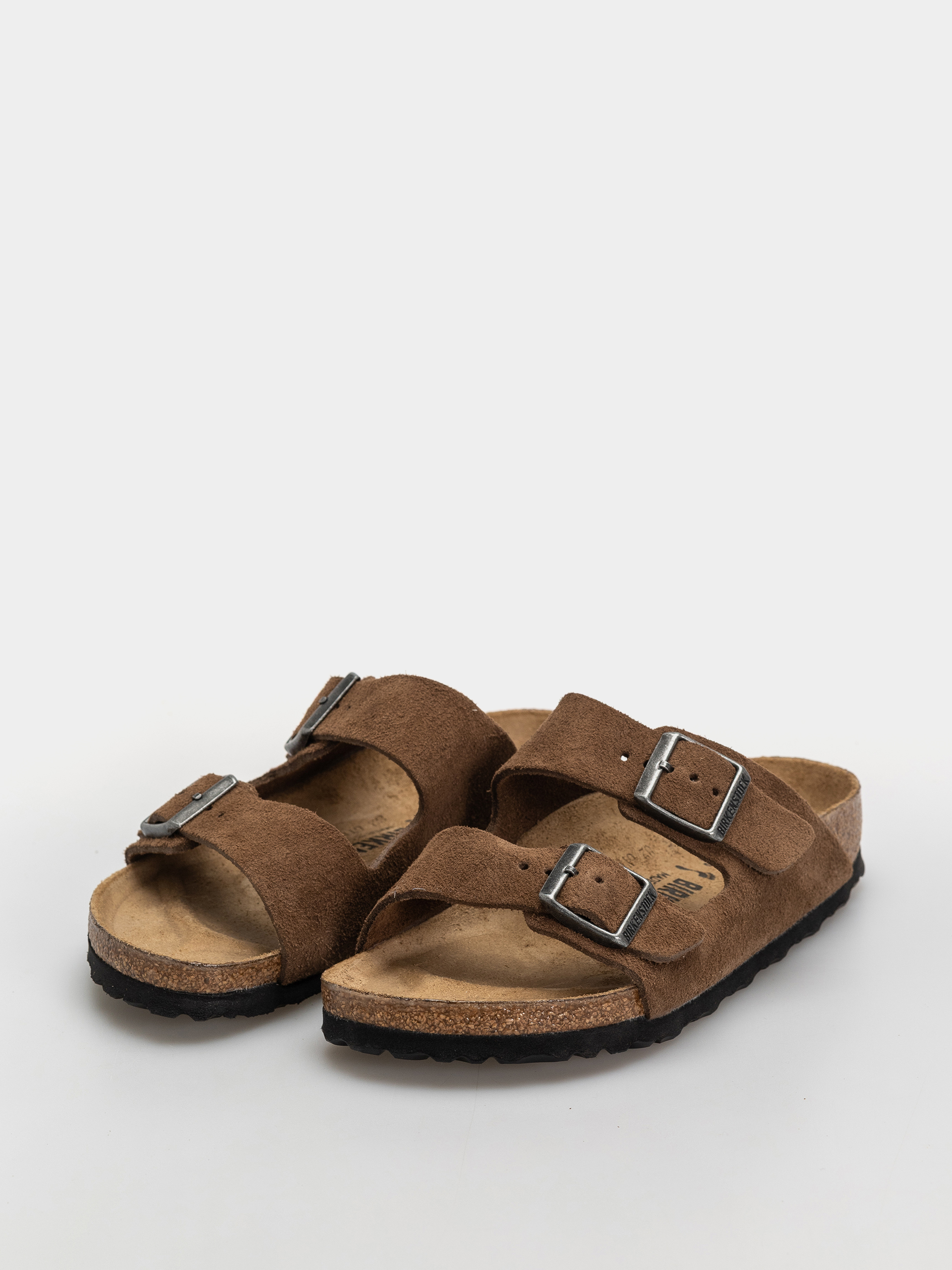 Šľapky Birkenstock Arizona Suede Leather Narrow (dark tea)