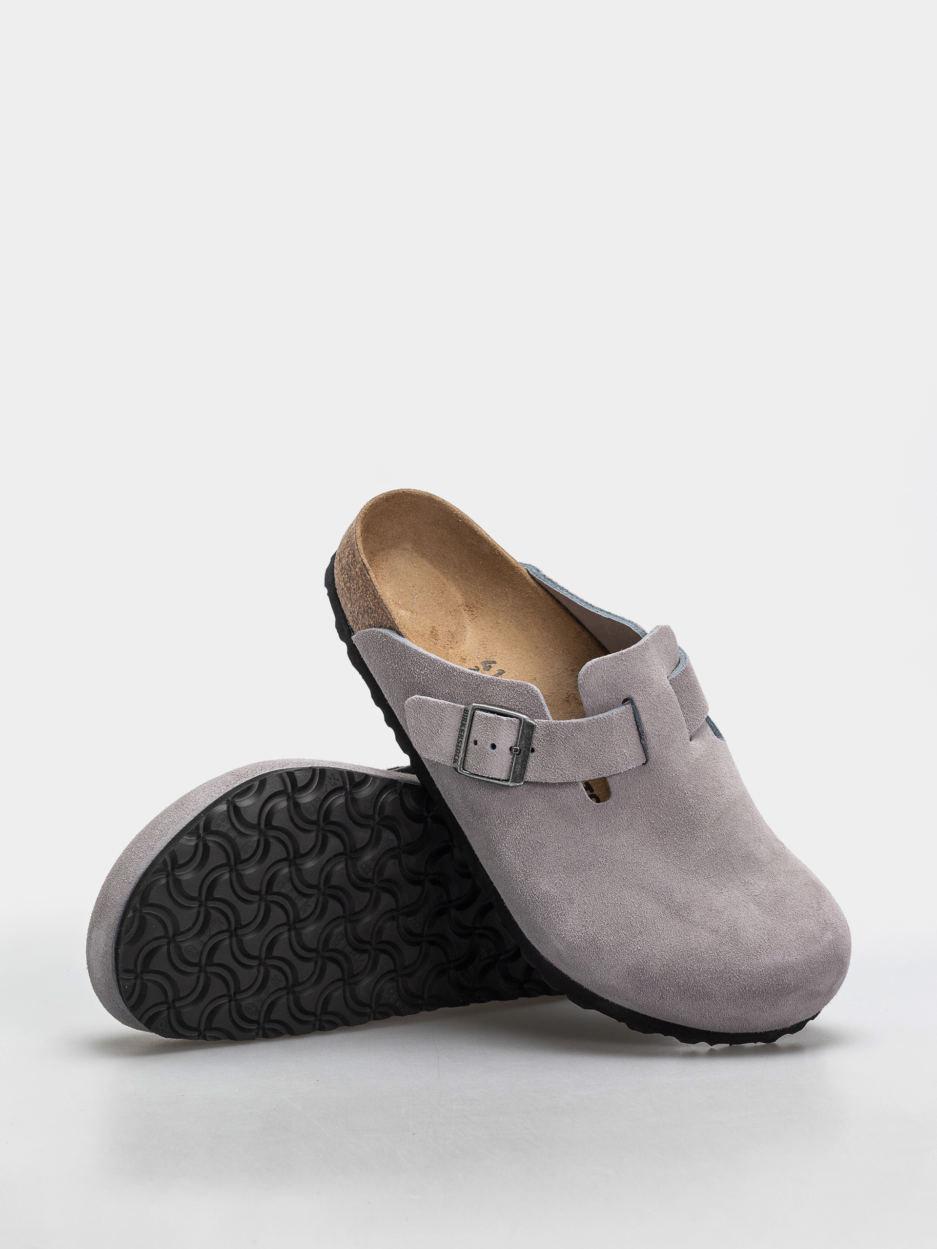 Šľapky Birkenstock Boston Suede Leather Regular (lavender sky)
