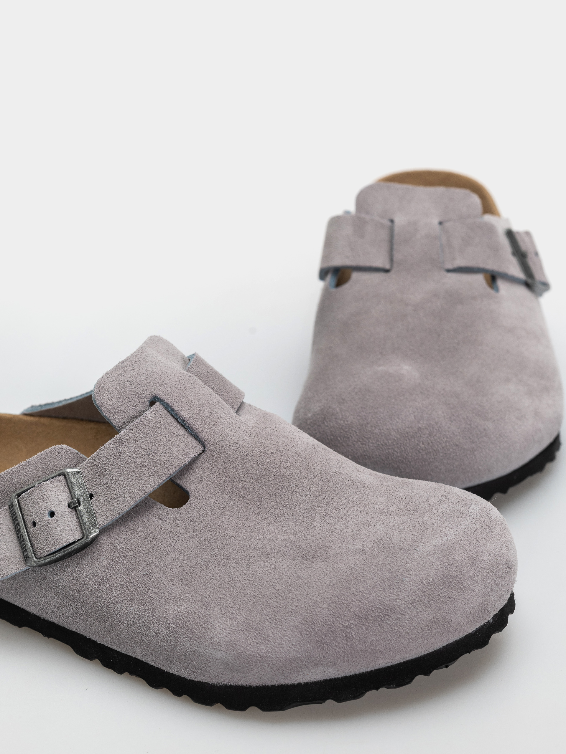 Šľapky Birkenstock Boston Suede Leather Regular (lavender sky)