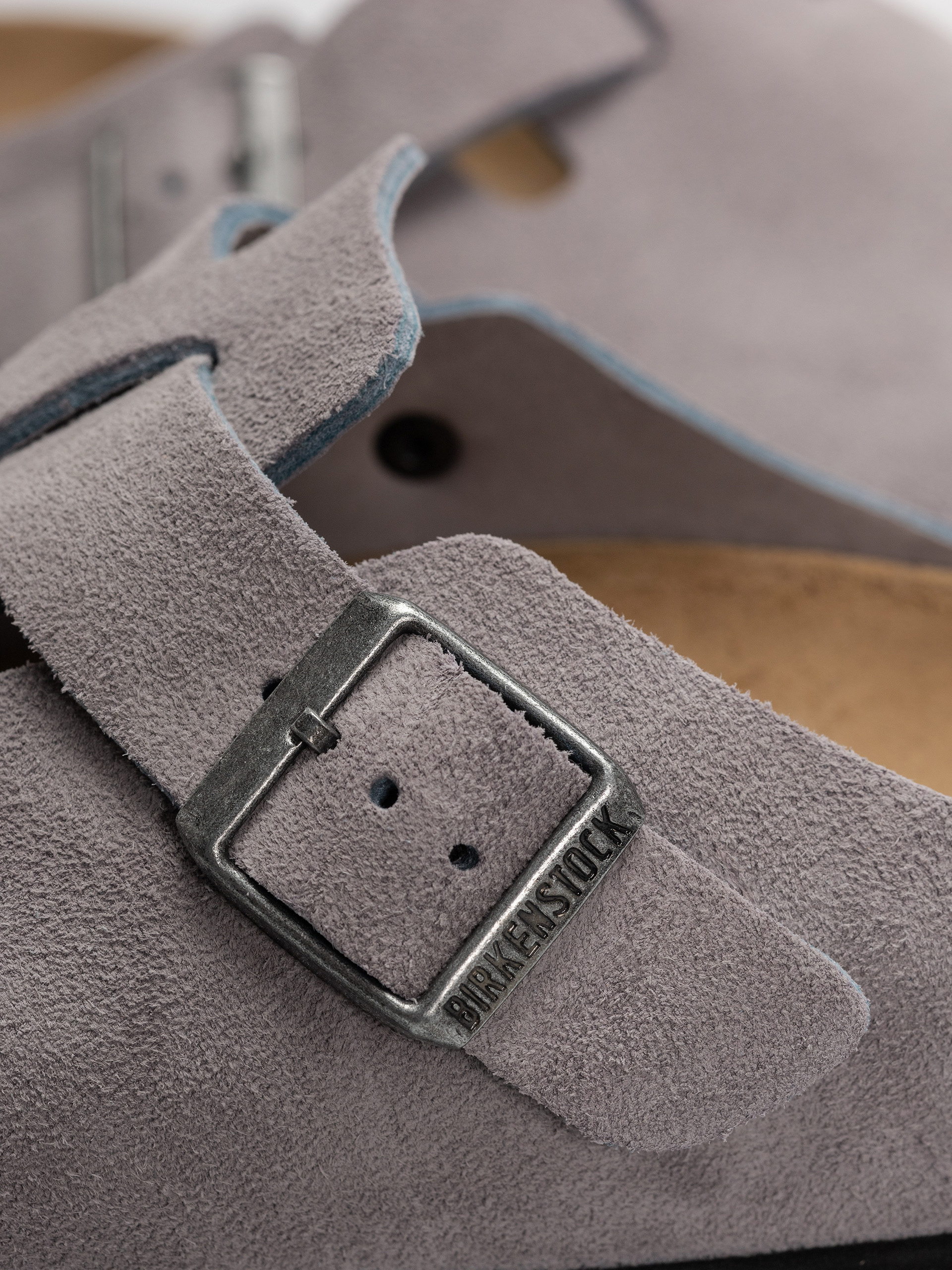 Šľapky Birkenstock Boston Suede Leather Regular (lavender sky)