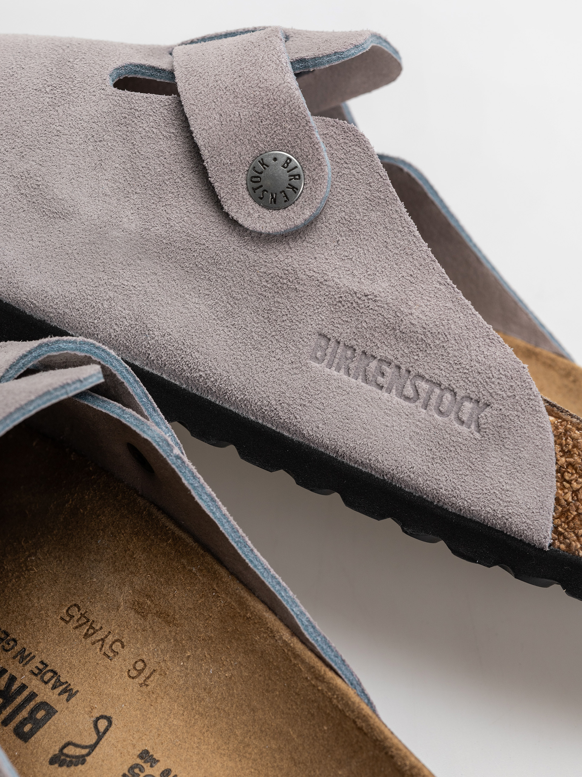 Šľapky Birkenstock Boston Suede Leather Regular (lavender sky)