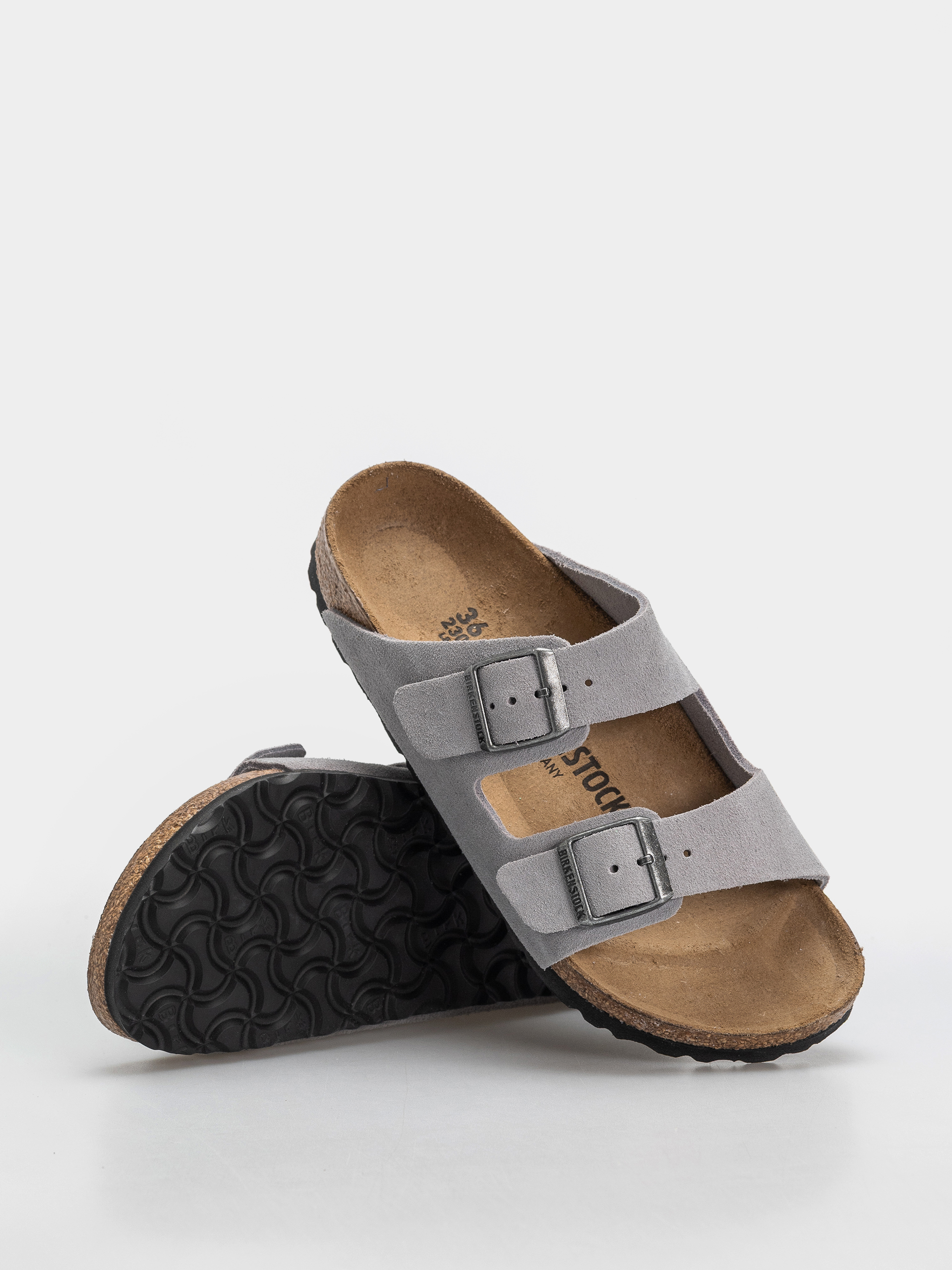 Šľapky Birkenstock Arizona Suede Leather Narrow (lavender sky)