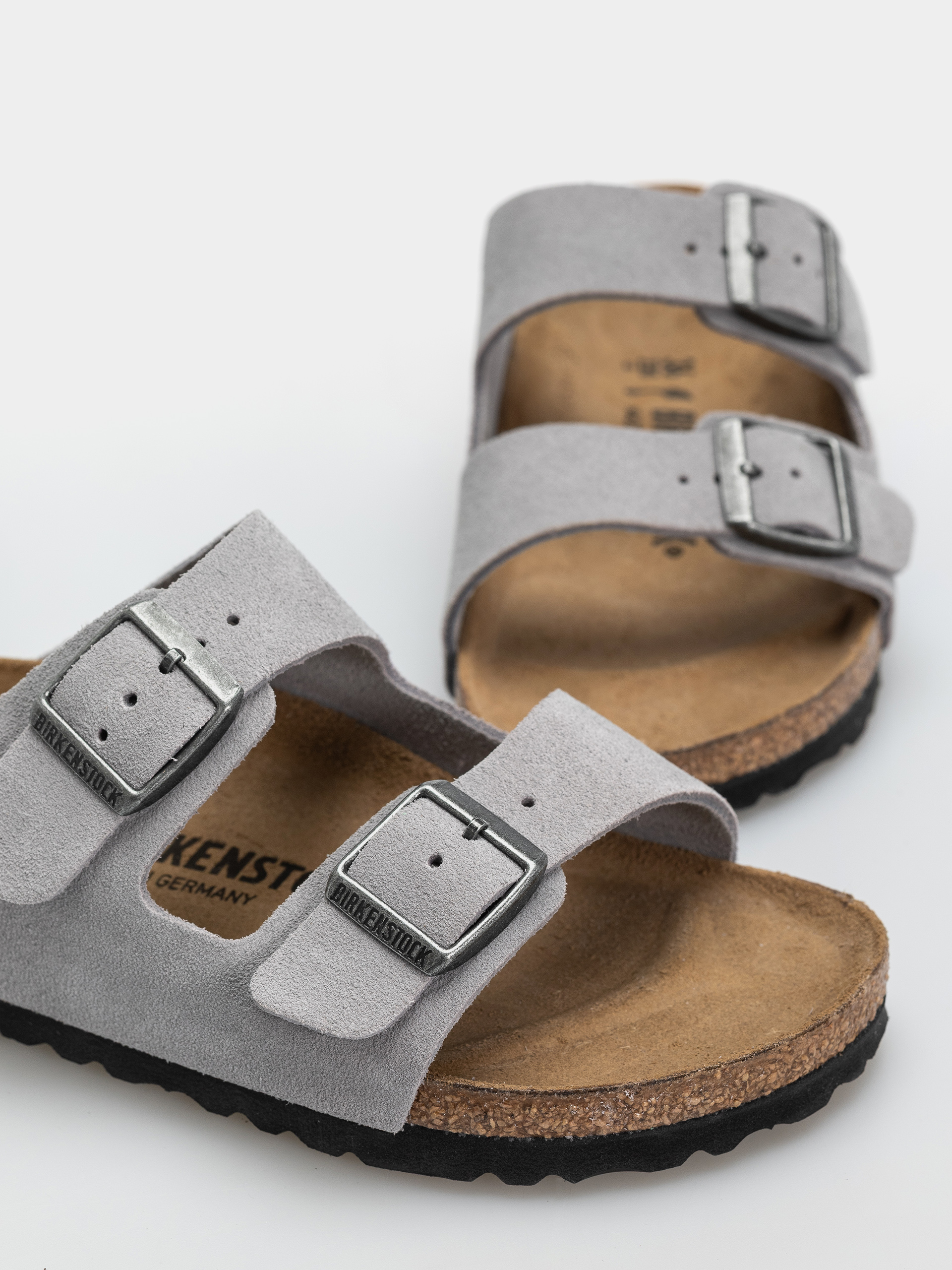 Šľapky Birkenstock Arizona Suede Leather Narrow (lavender sky)