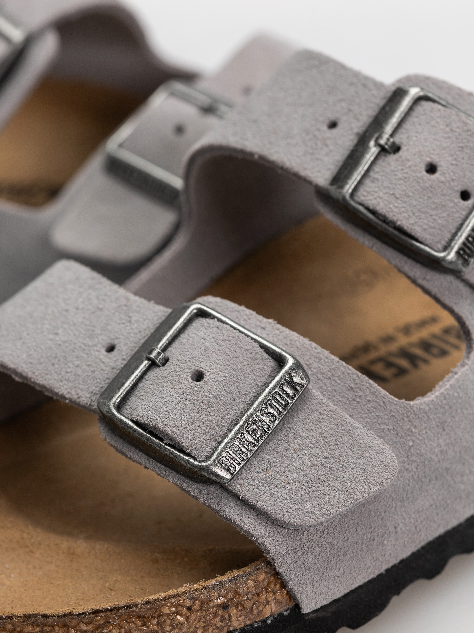 Šľapky Birkenstock Arizona Suede Leather Narrow (lavender sky)