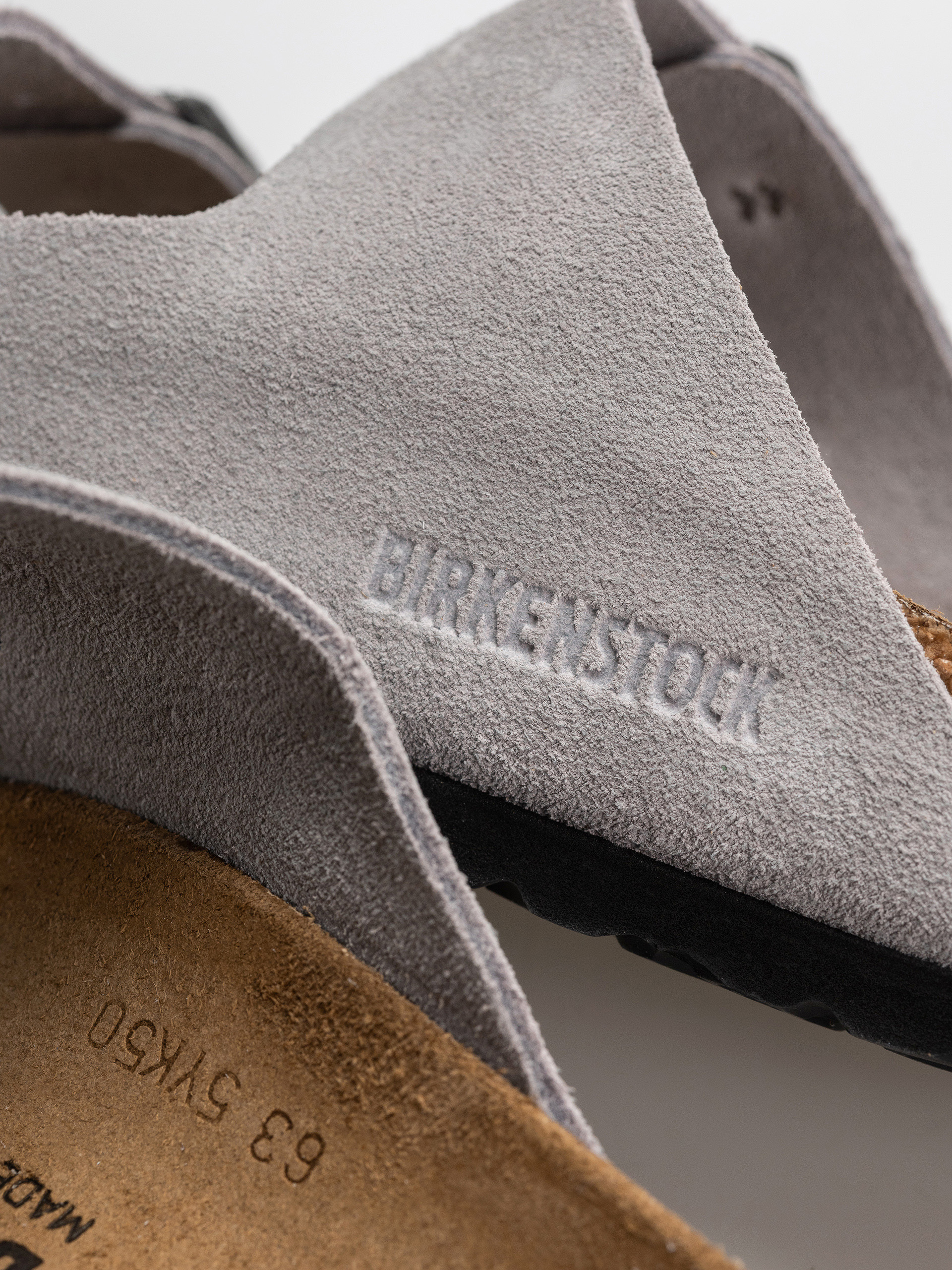 Šľapky Birkenstock Arizona Suede Leather Narrow (lavender sky)