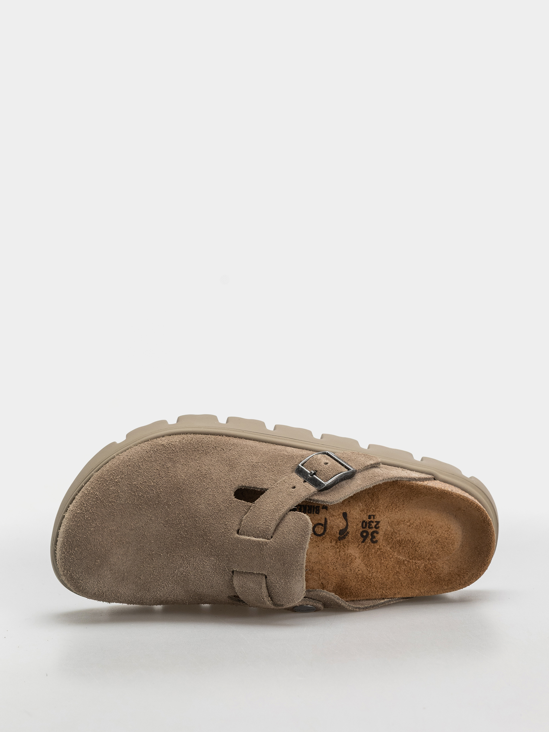 Šľapky Birkenstock Boston Chunky Suede Leather Narrow Wmn (taupe)