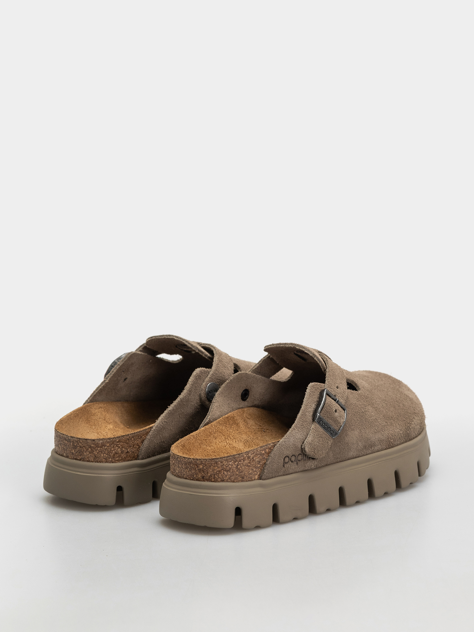 Šľapky Birkenstock Boston Chunky Suede Leather Narrow Wmn (taupe)