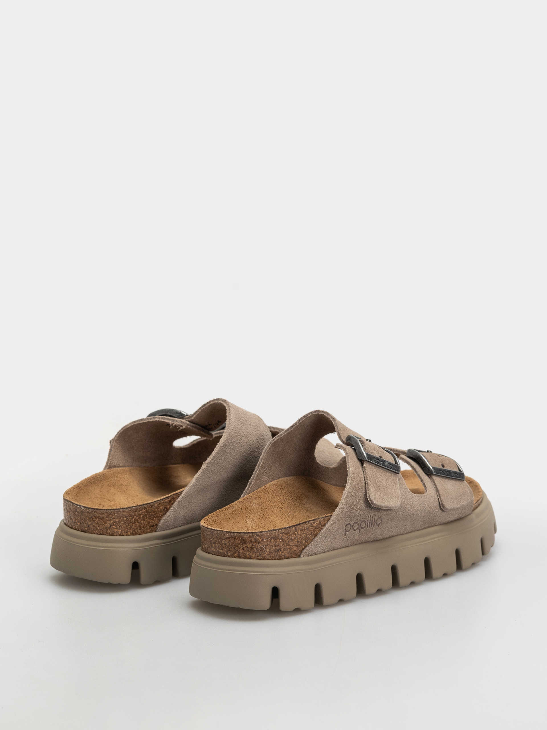 Šľapky Birkenstock Arizona Chunky Suede Leather Narrow Wmn (taupe tonal)