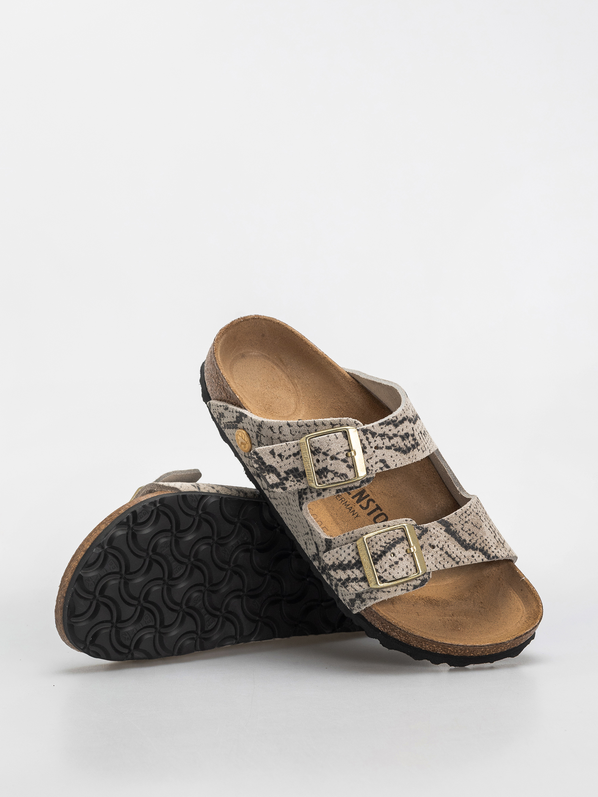 Šľapky Birkenstock Arizona Suede Leather Narrow Wmn (snake oyster)