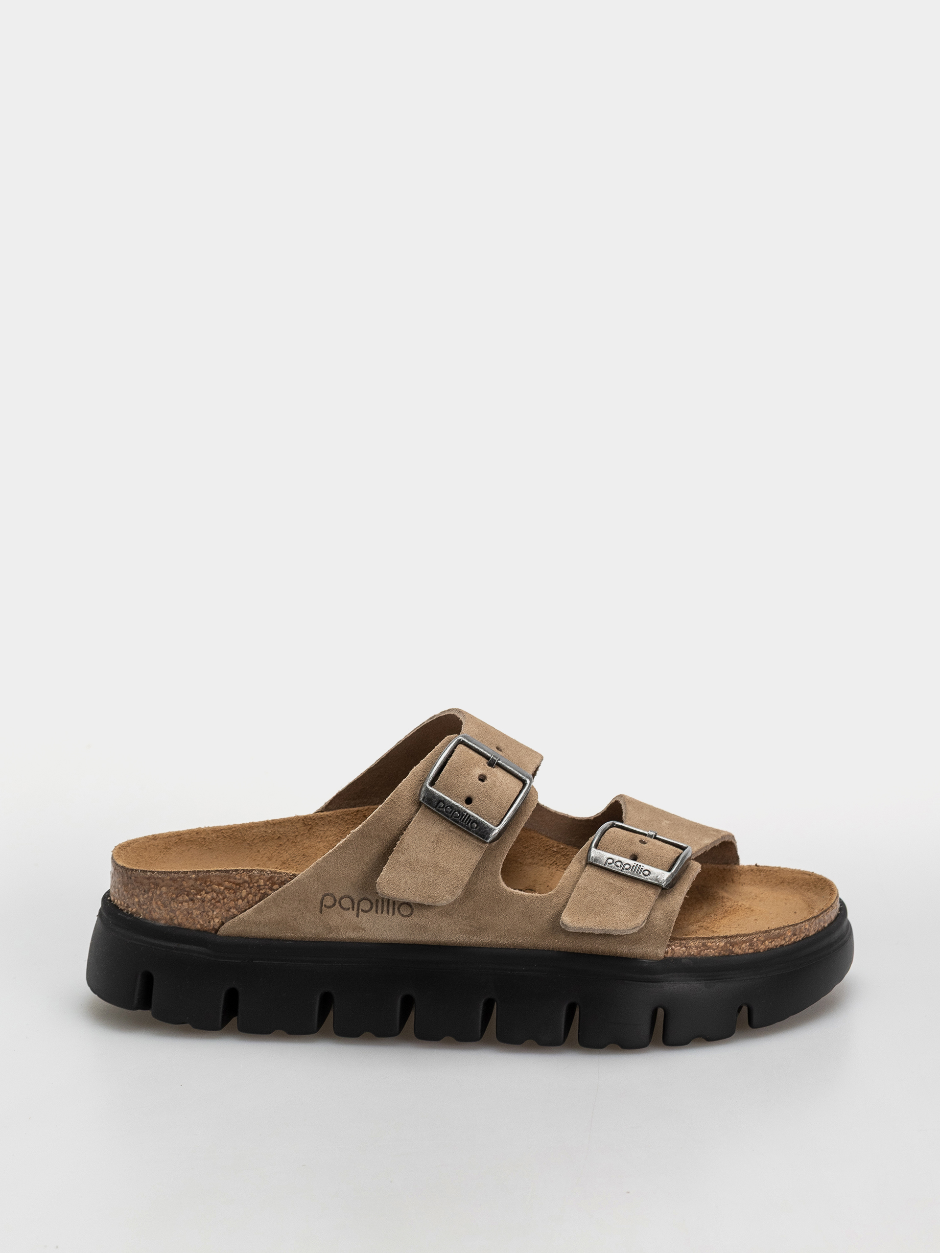 u0160u013eapky Birkenstock Arizona Chunky Suede Leather Narrow Wmn (gray taupe)