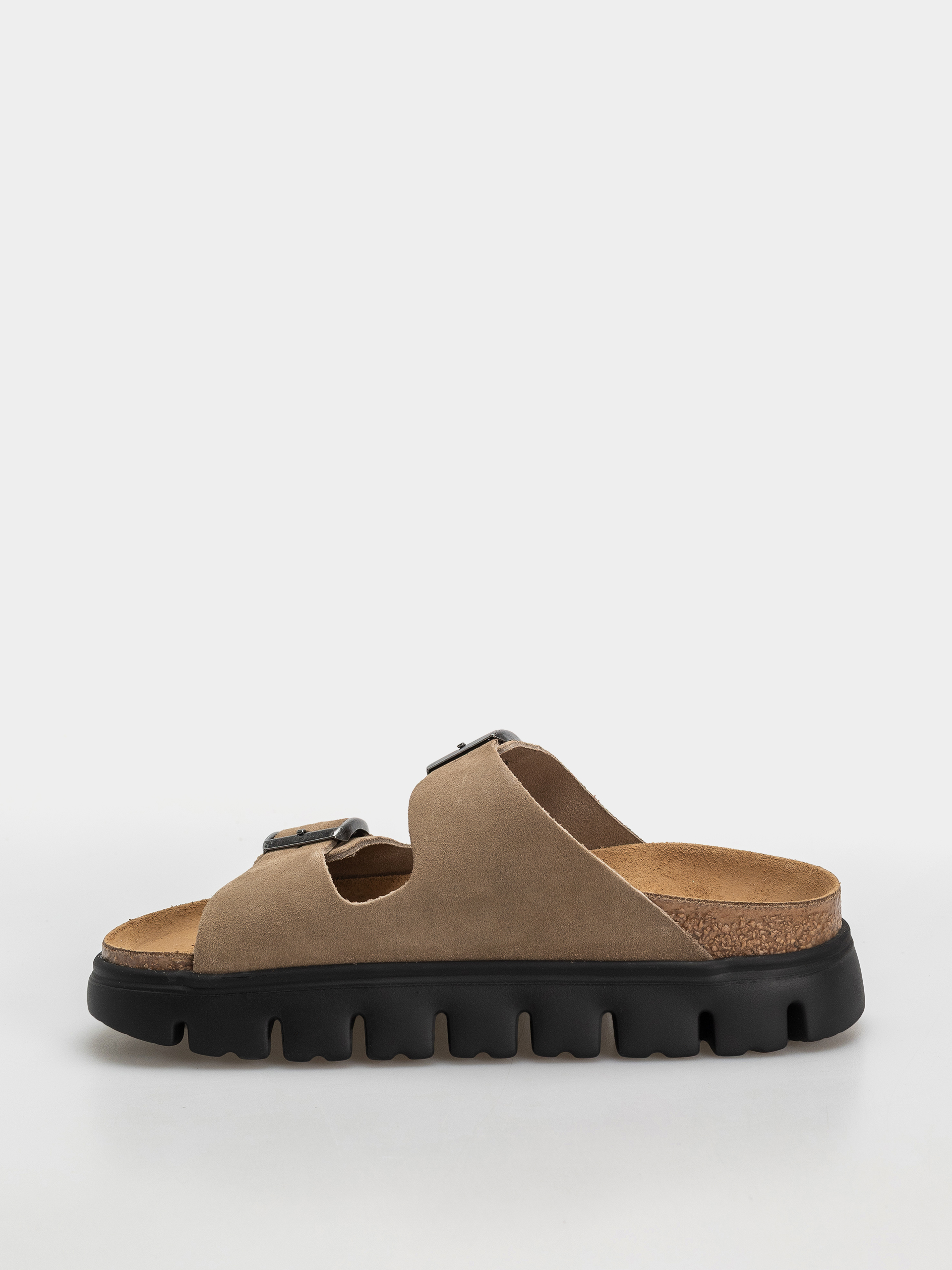 Šľapky Birkenstock Arizona Chunky Suede Leather Narrow Wmn (gray taupe)