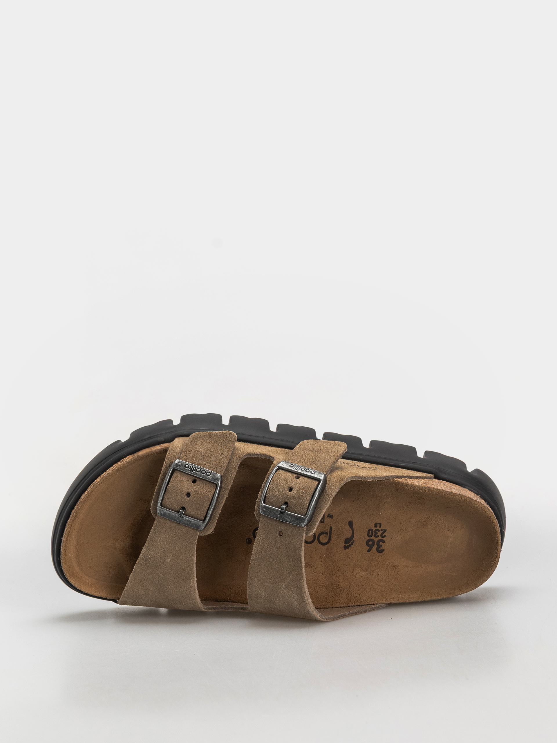 Šľapky Birkenstock Arizona Chunky Suede Leather Narrow Wmn (gray taupe)