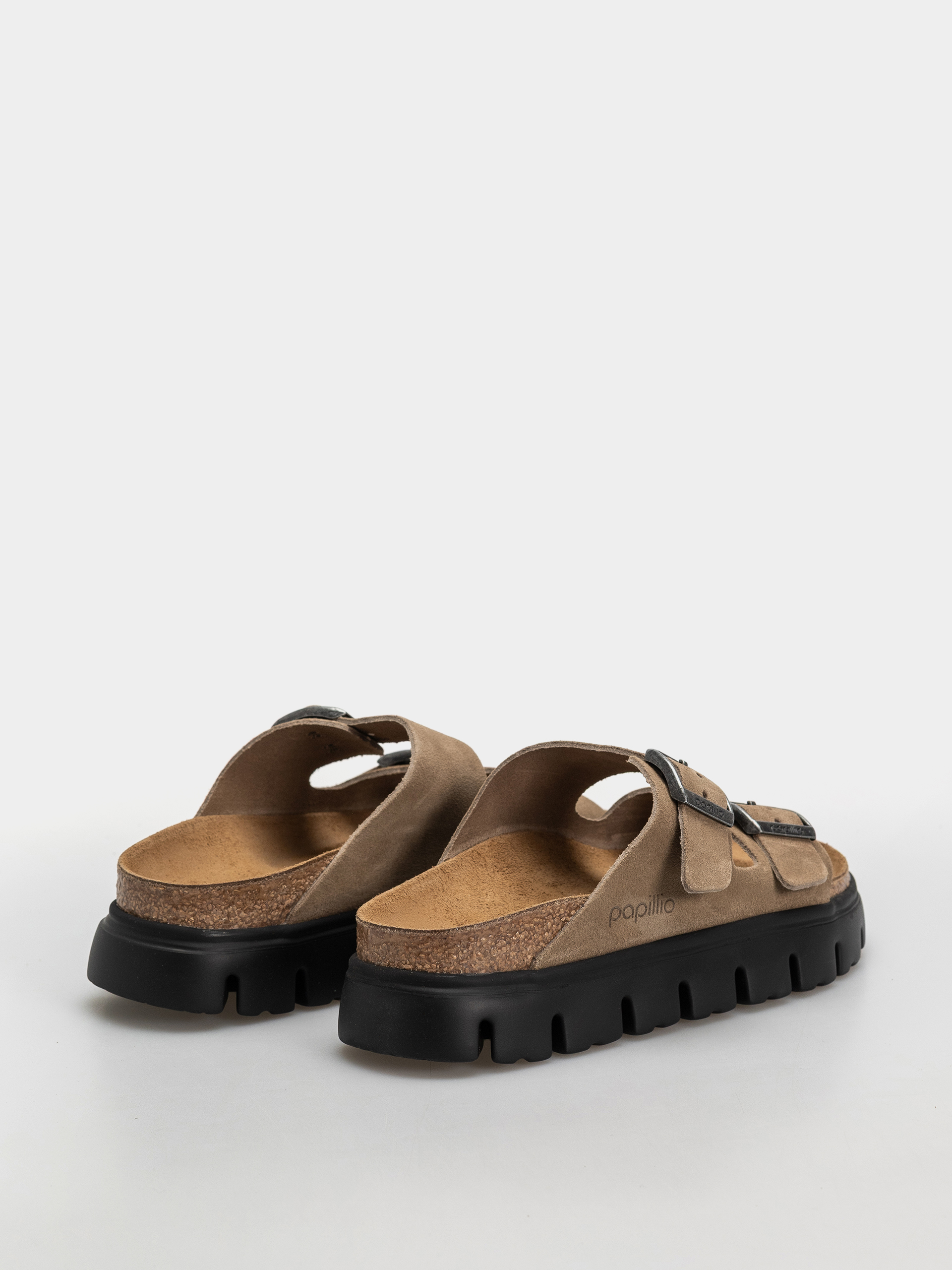 Šľapky Birkenstock Arizona Chunky Suede Leather Narrow Wmn (gray taupe)