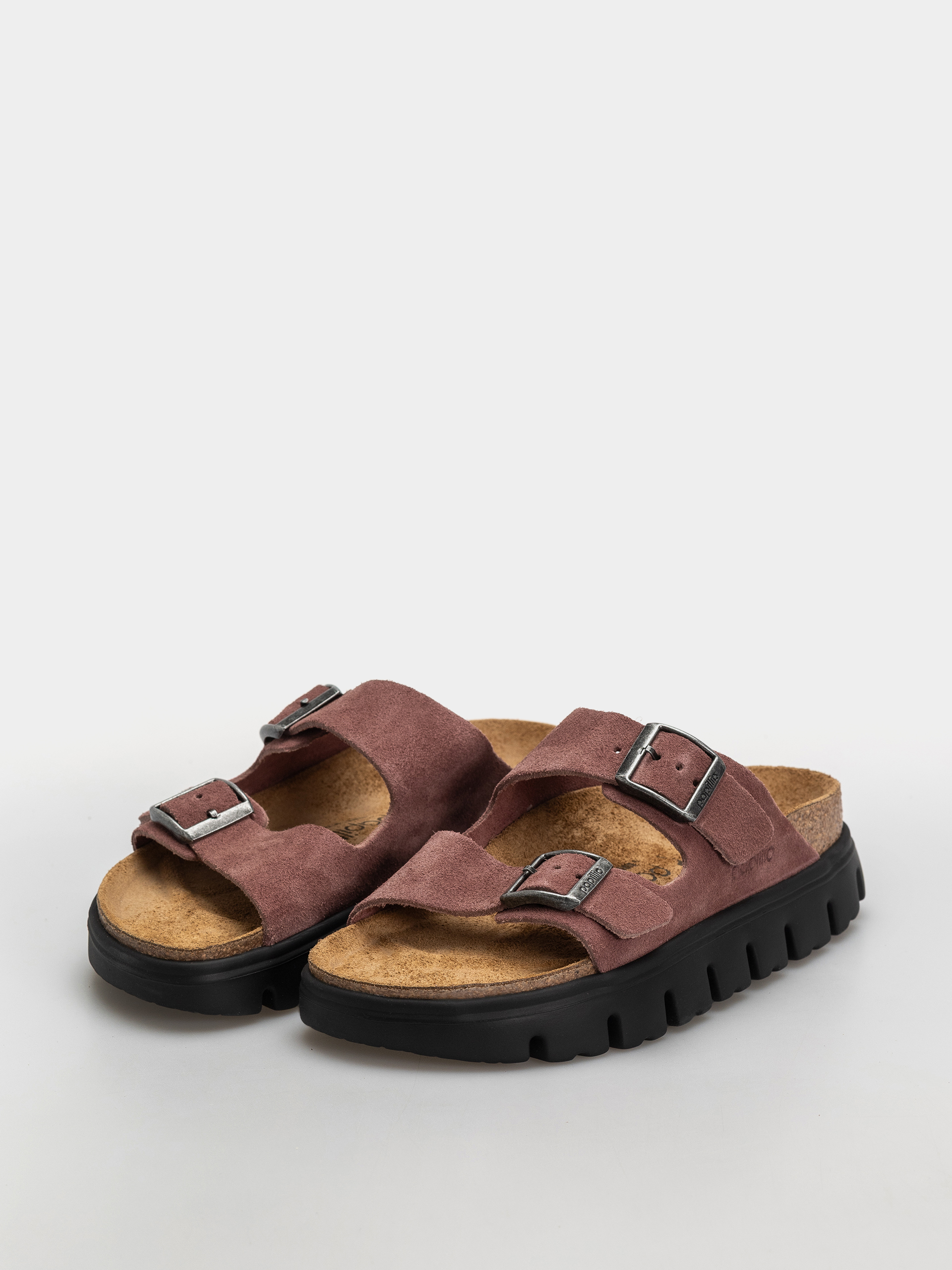 Šľapky Birkenstock Arizona Chunky Suede Leather Narrow Wmn (pepper)