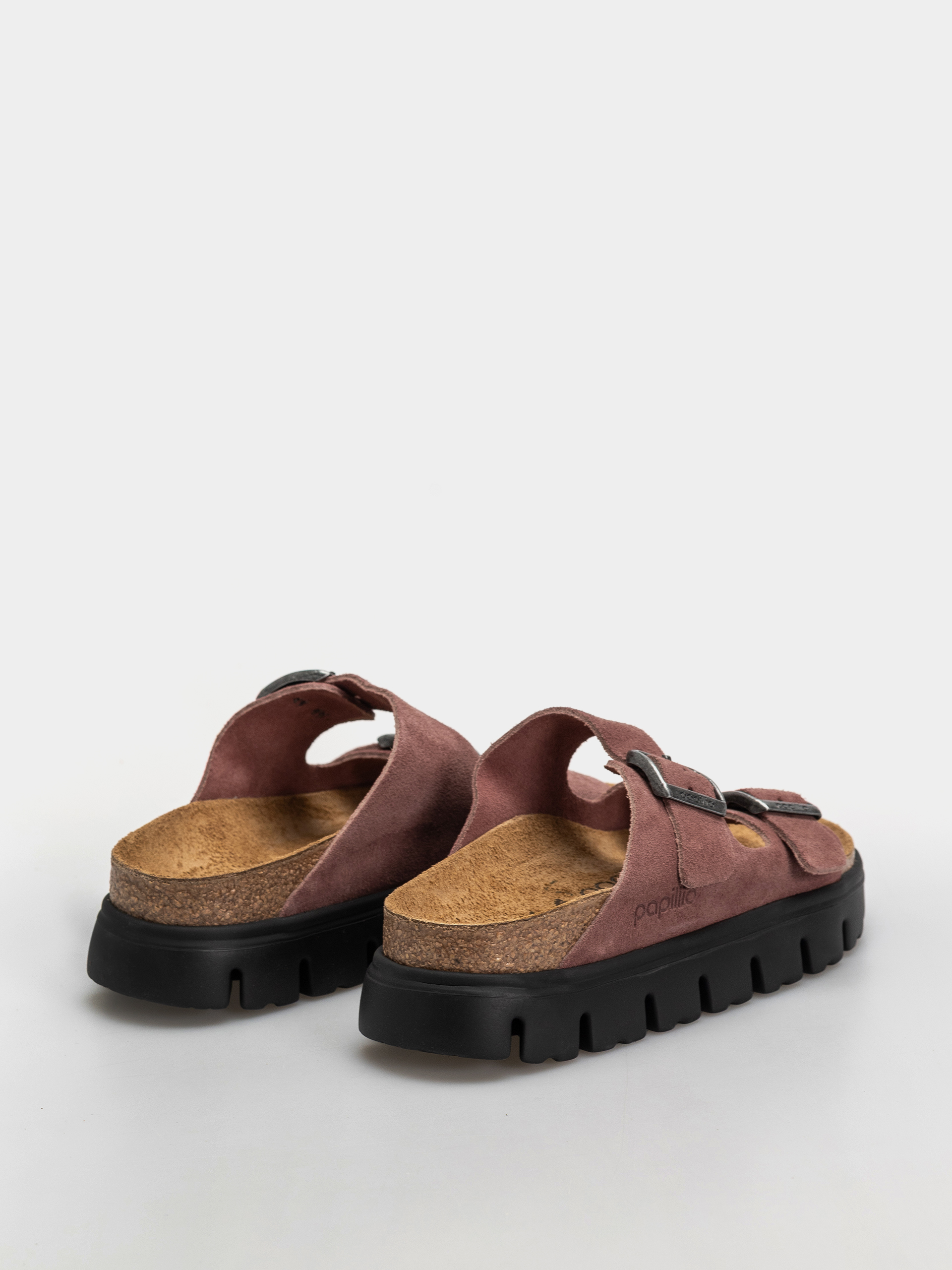 Šľapky Birkenstock Arizona Chunky Suede Leather Narrow Wmn (pepper)