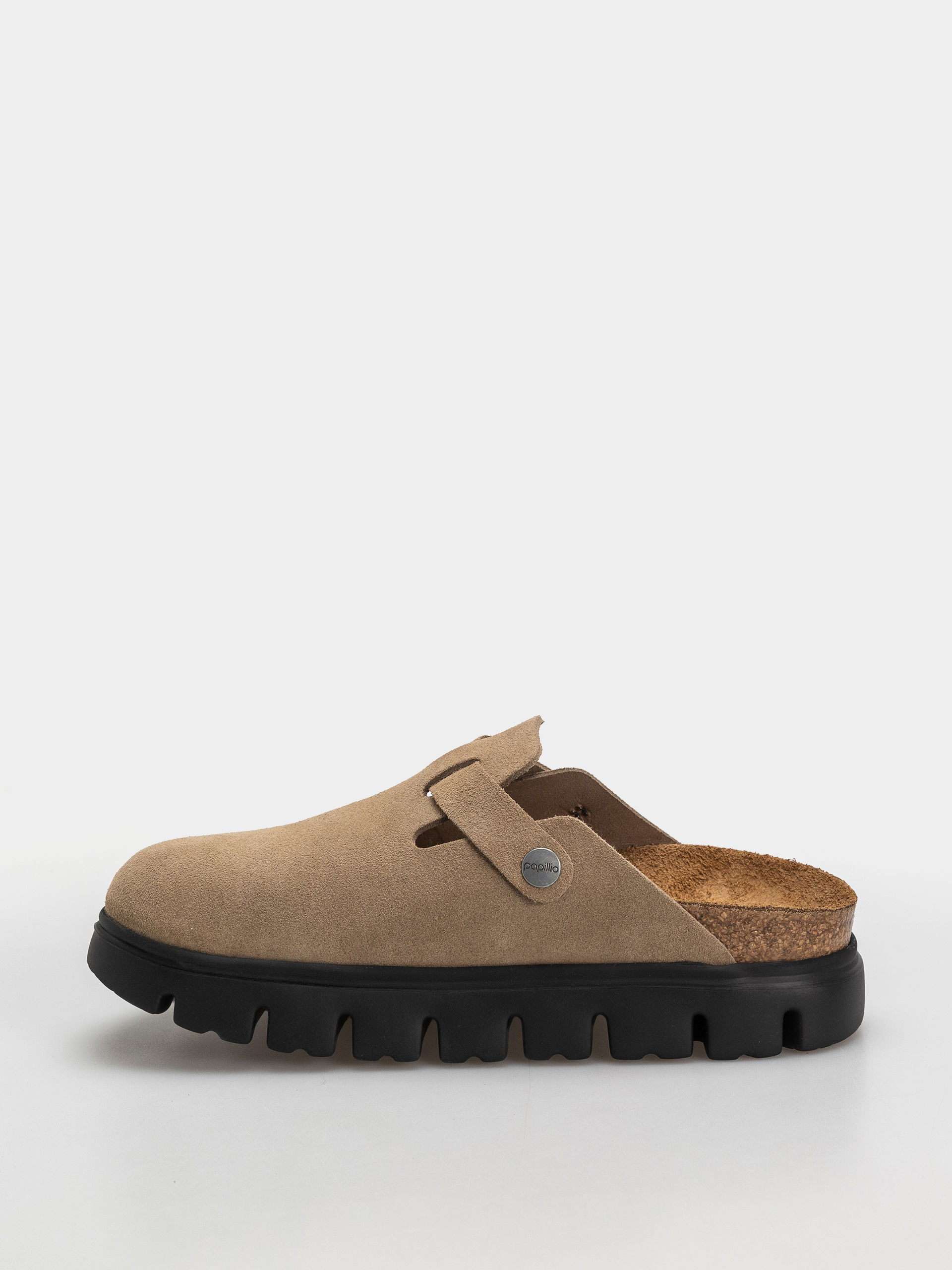 Šľapky Birkenstock Boston Chunky Suede Leather Narrow Wmn (gray taupe)