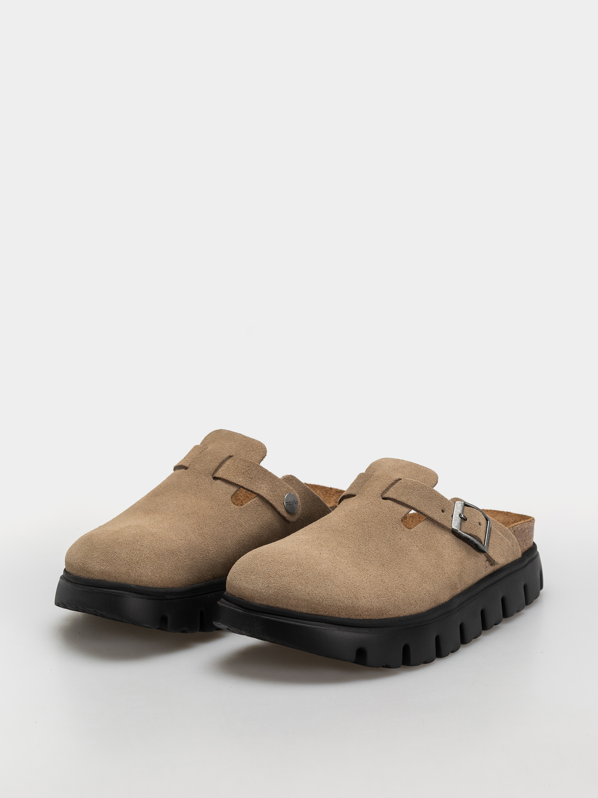 Šľapky Birkenstock Boston Chunky Suede Leather Narrow Wmn (gray taupe)