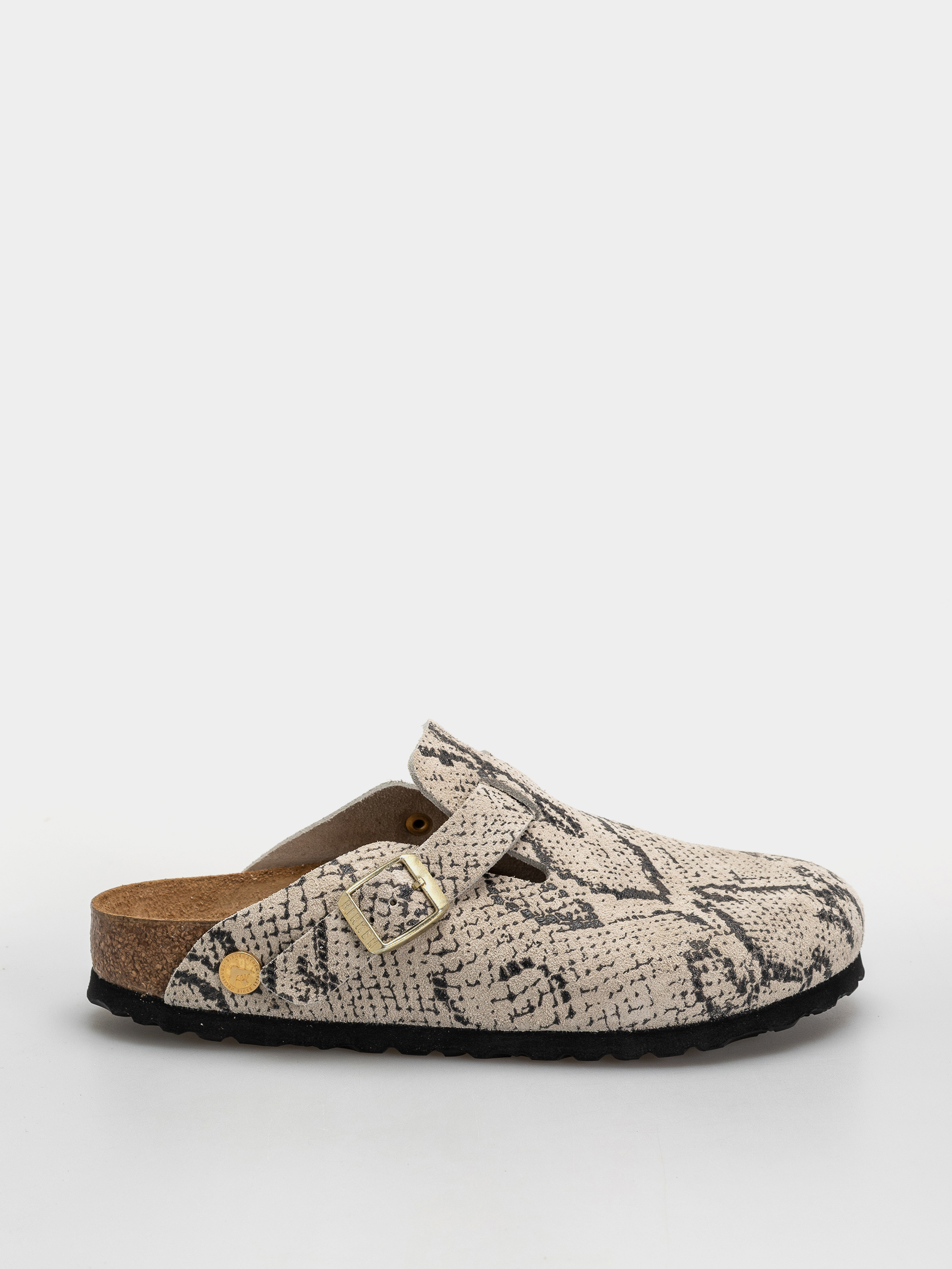Šľapky Birkenstock Boston Rivet Logo Suede Leather Narrow Wmn