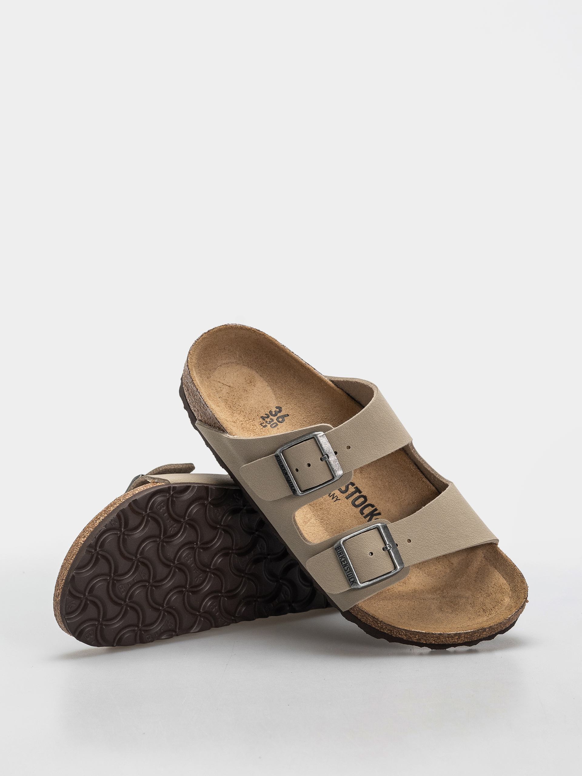Šľapky Birkenstock Arizona Birko Flor Narrow (faded khaki/dark brown os)