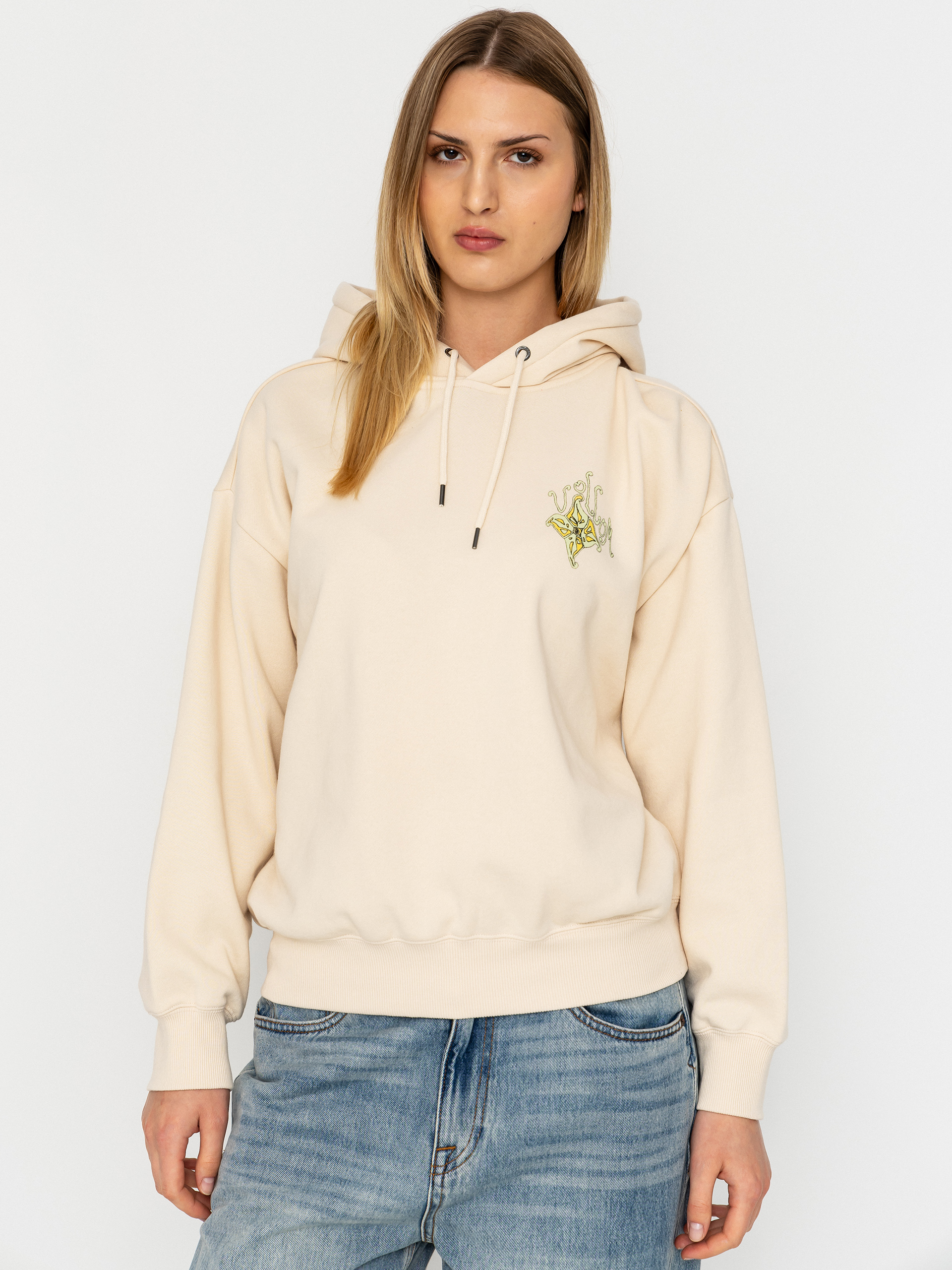 Mikina s kapucňou Volcom Moove On HD Wmn (vintage white)