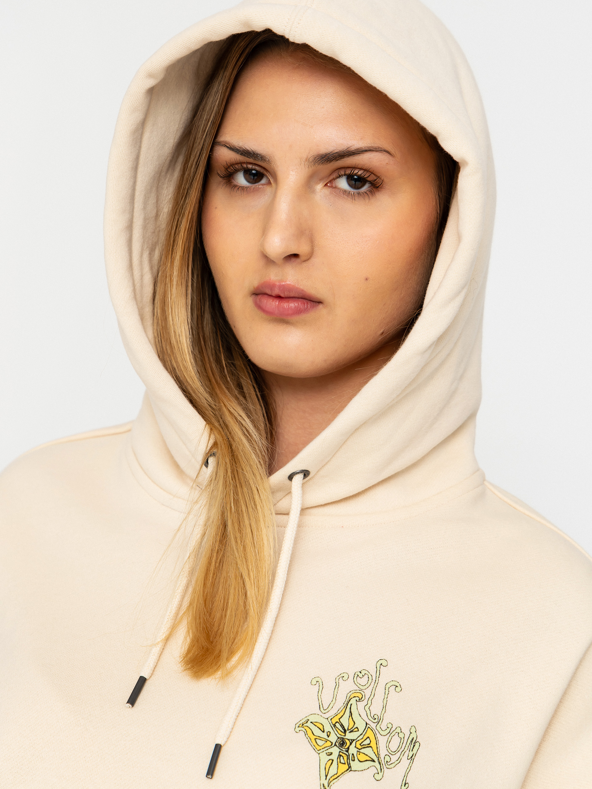 Mikina s kapucňou Volcom Moove On HD Wmn (vintage white)