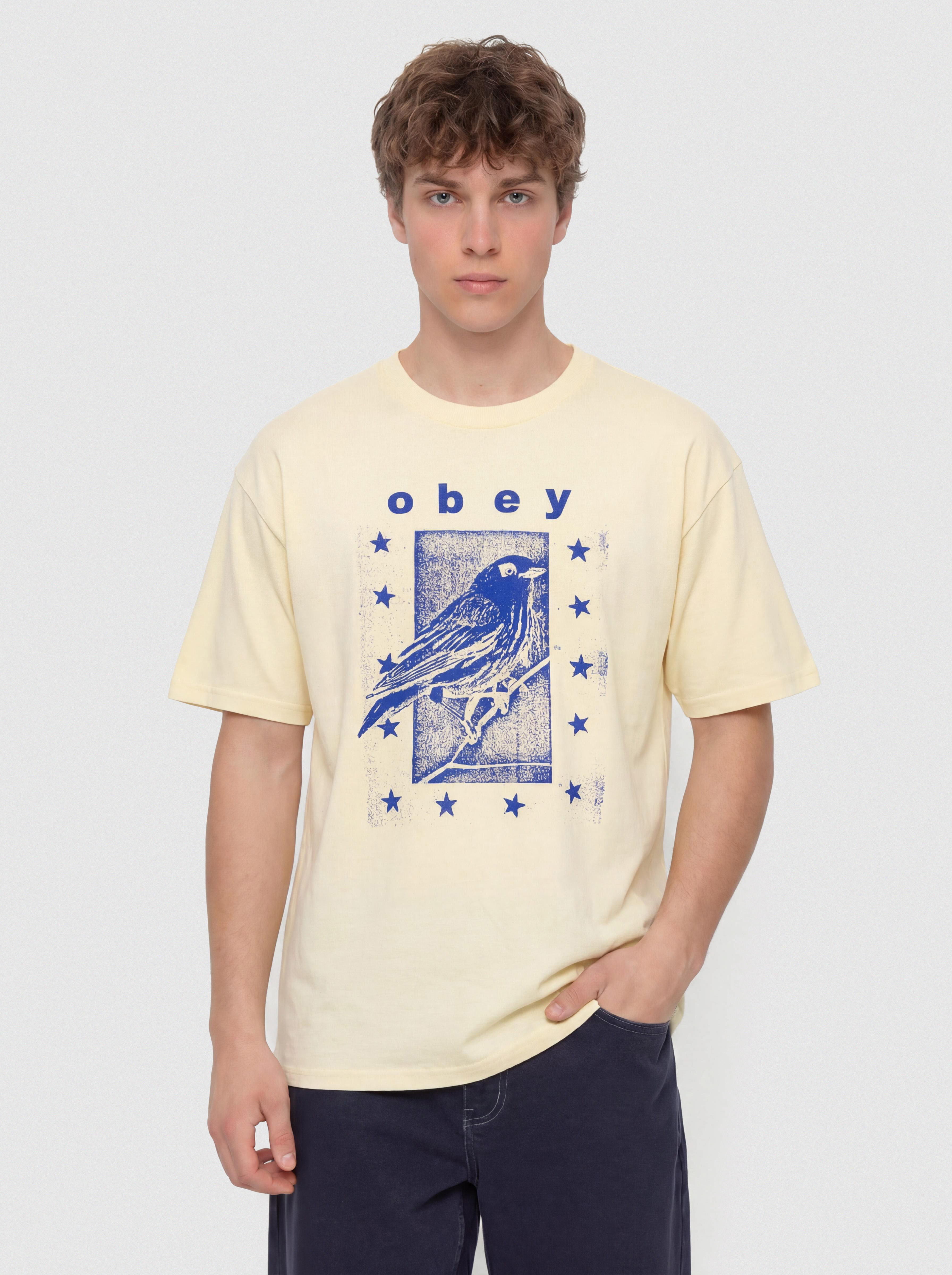 Tričko OBEY Fly Away (pale yellow)