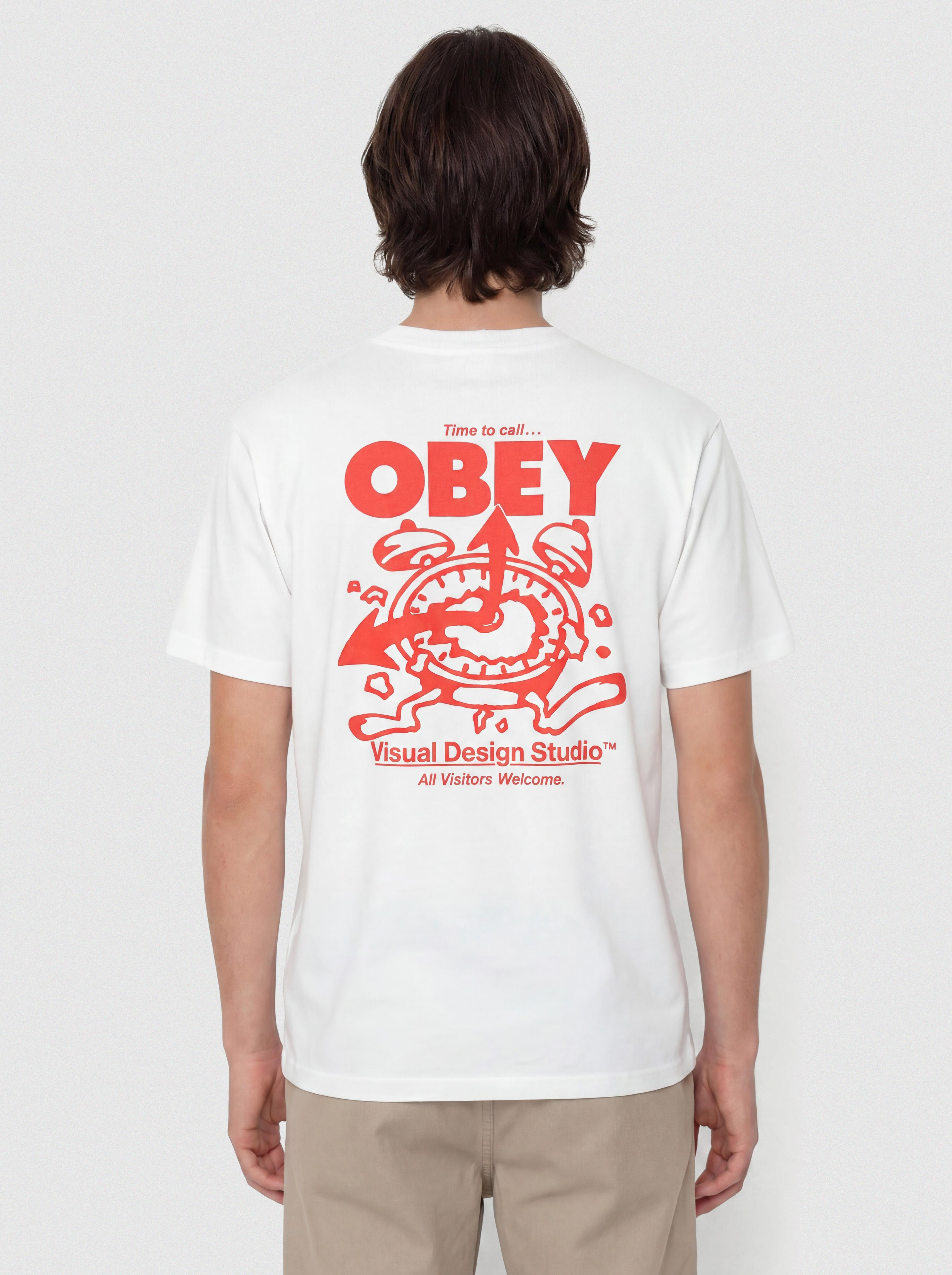 Tričko OBEY Time To Call Obey (white)
