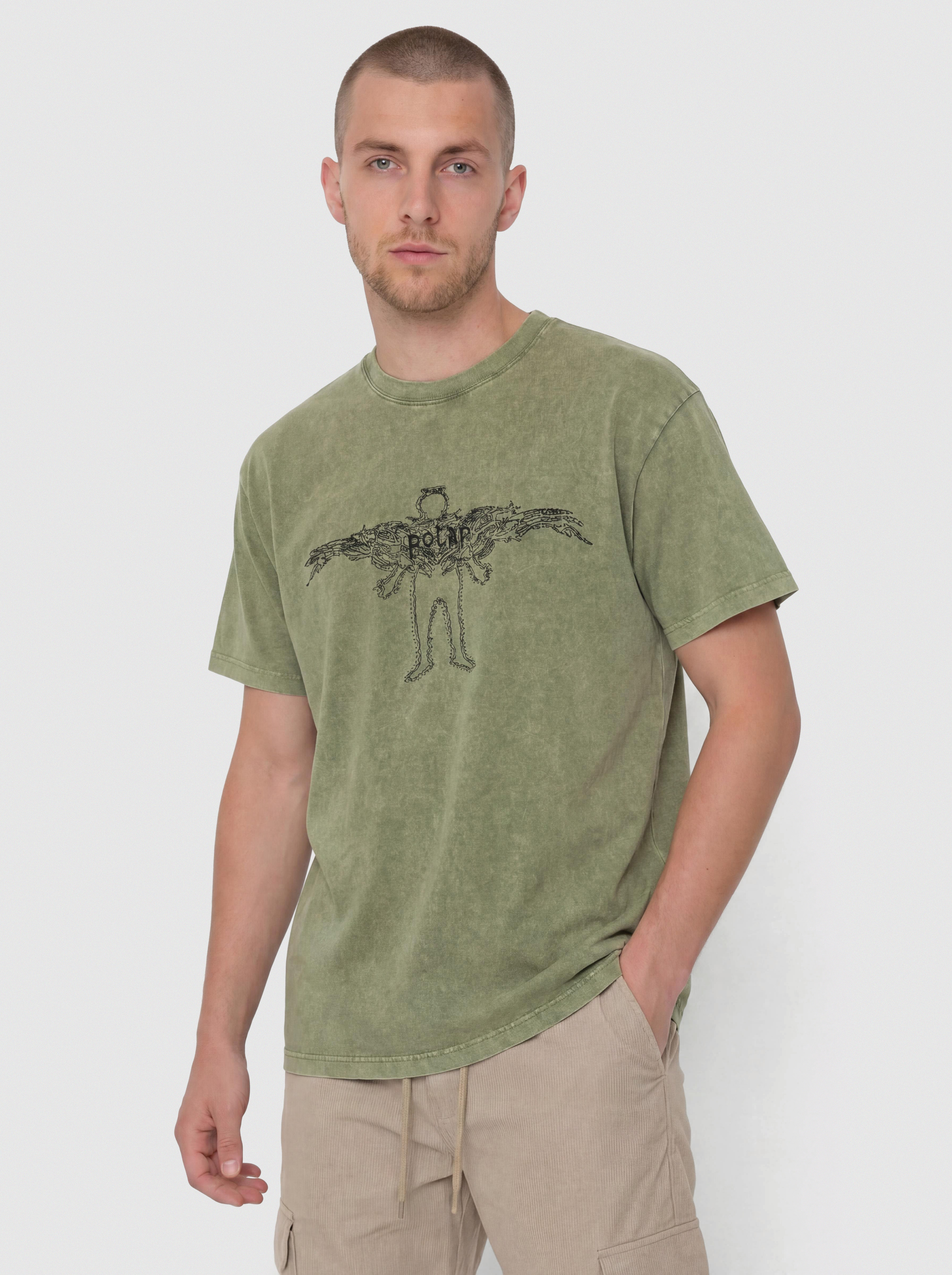Tričko Polar Skate Acid Soul (army green)
