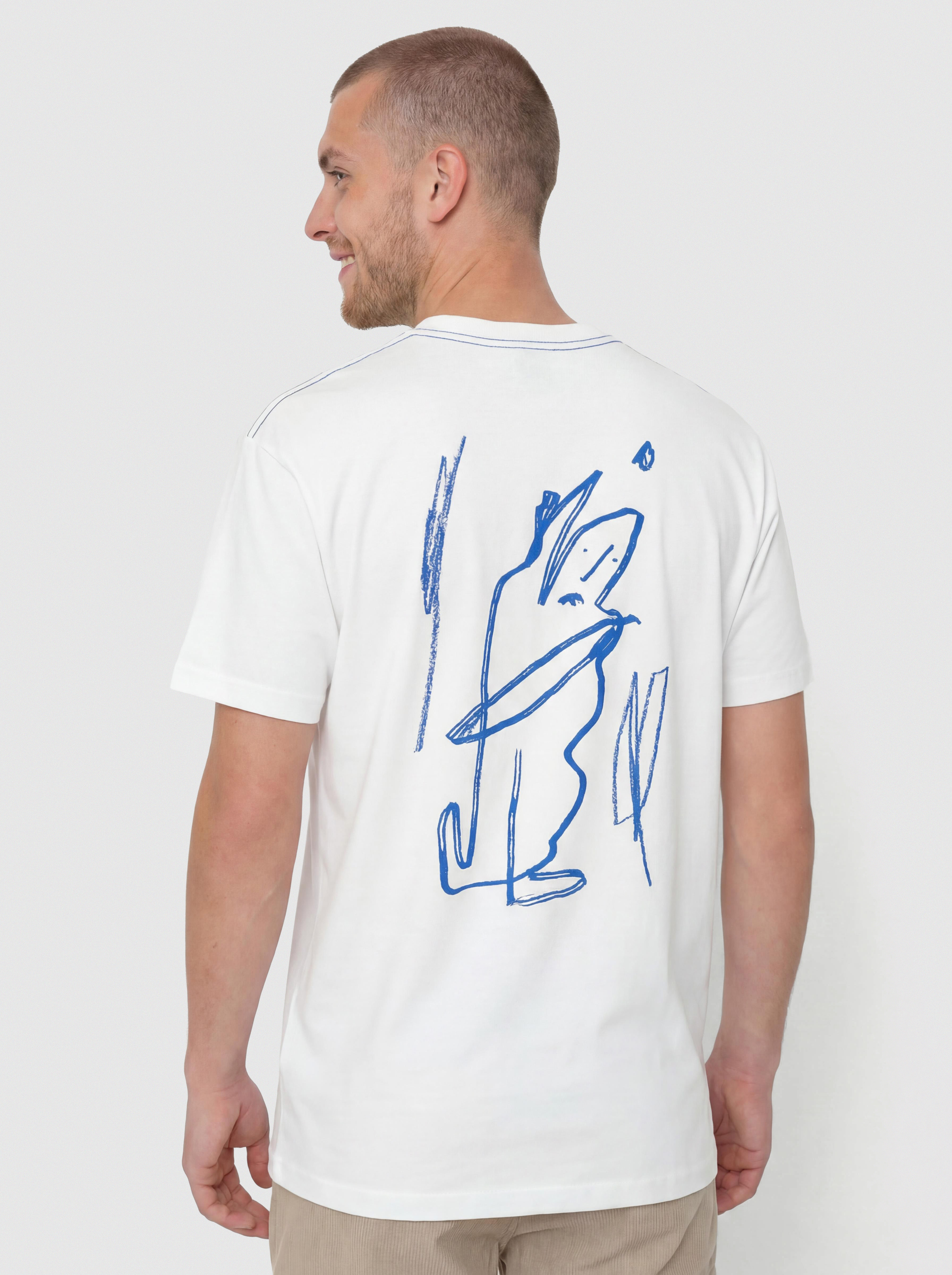 Tričko Polar Skate Contrast Doodle (white/ultramarine)