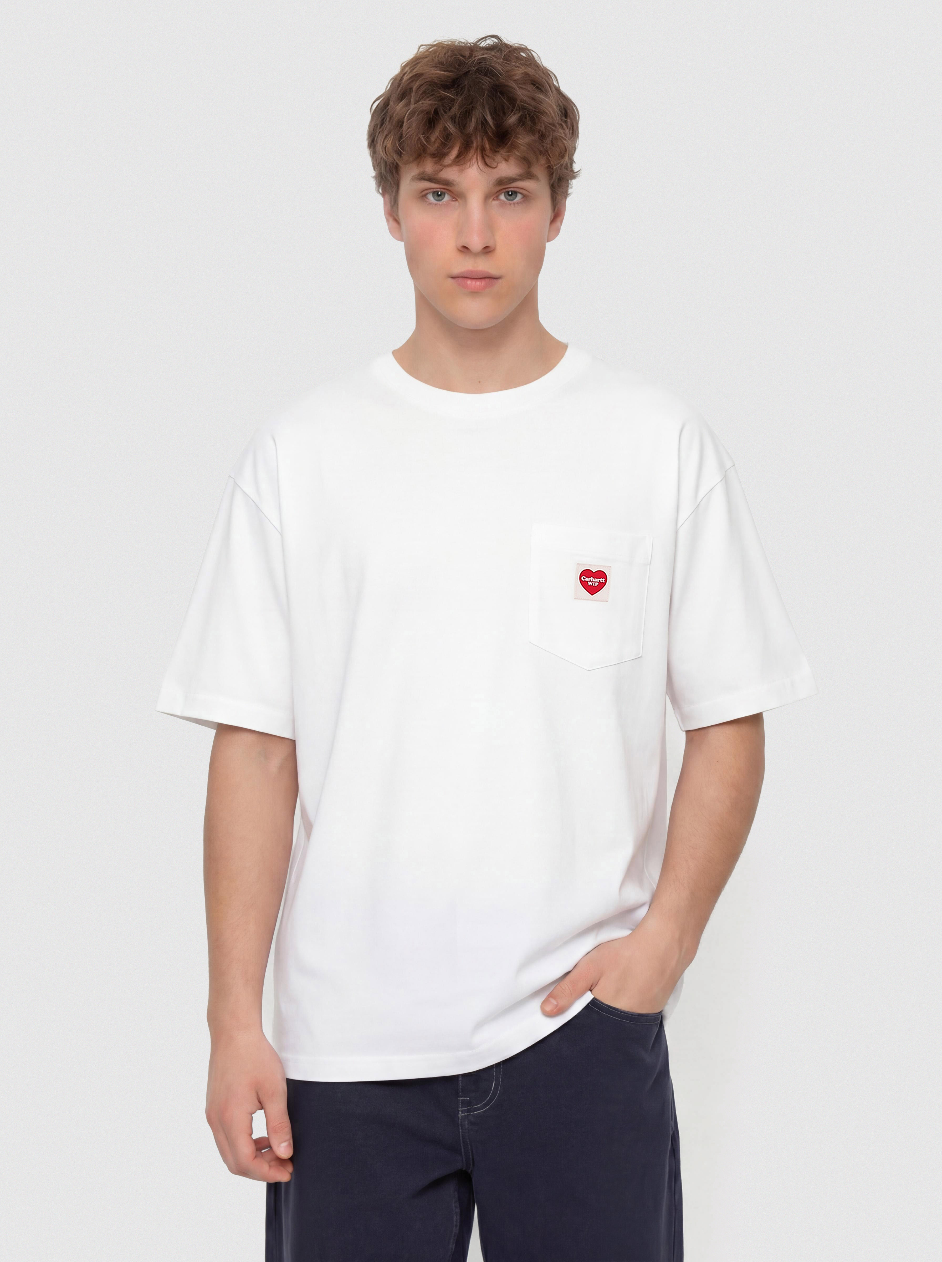 Tričko Carhartt WIP Pocket Heart (white/red)