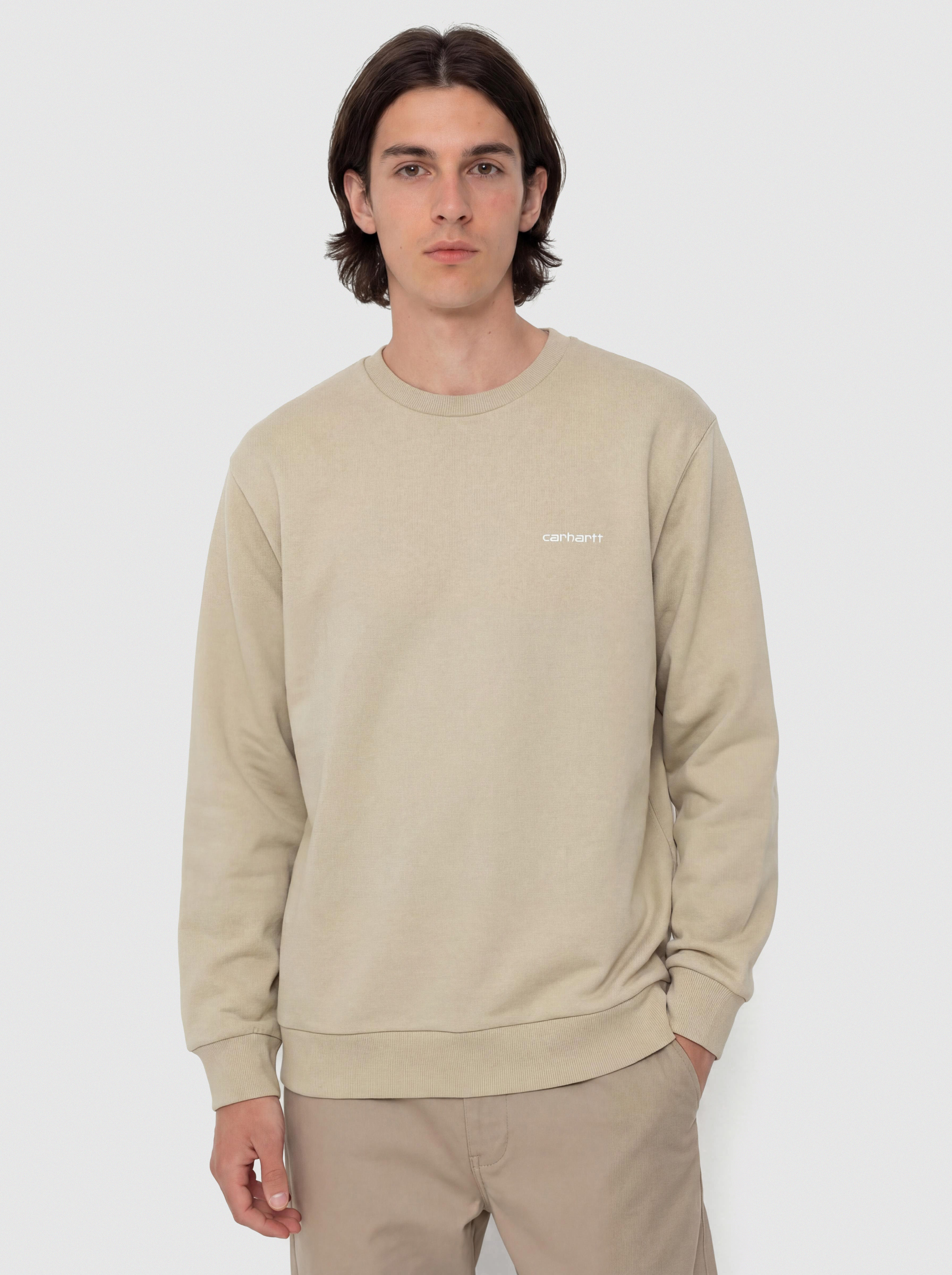 Mikina Carhartt WIP Script Embroidery (barchan/white)