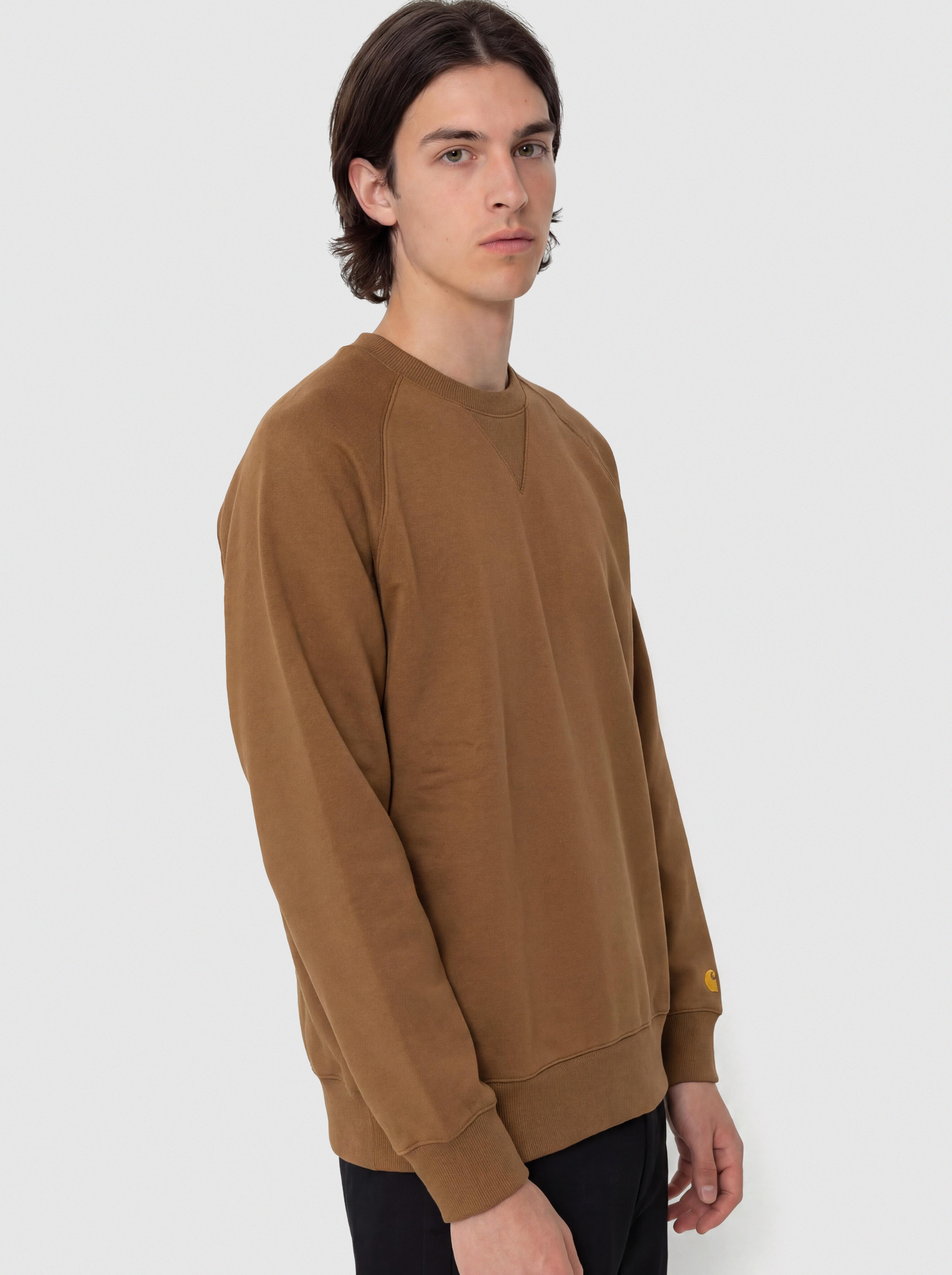 Mikina Carhartt WIP Chase (hamilton brown/gold)