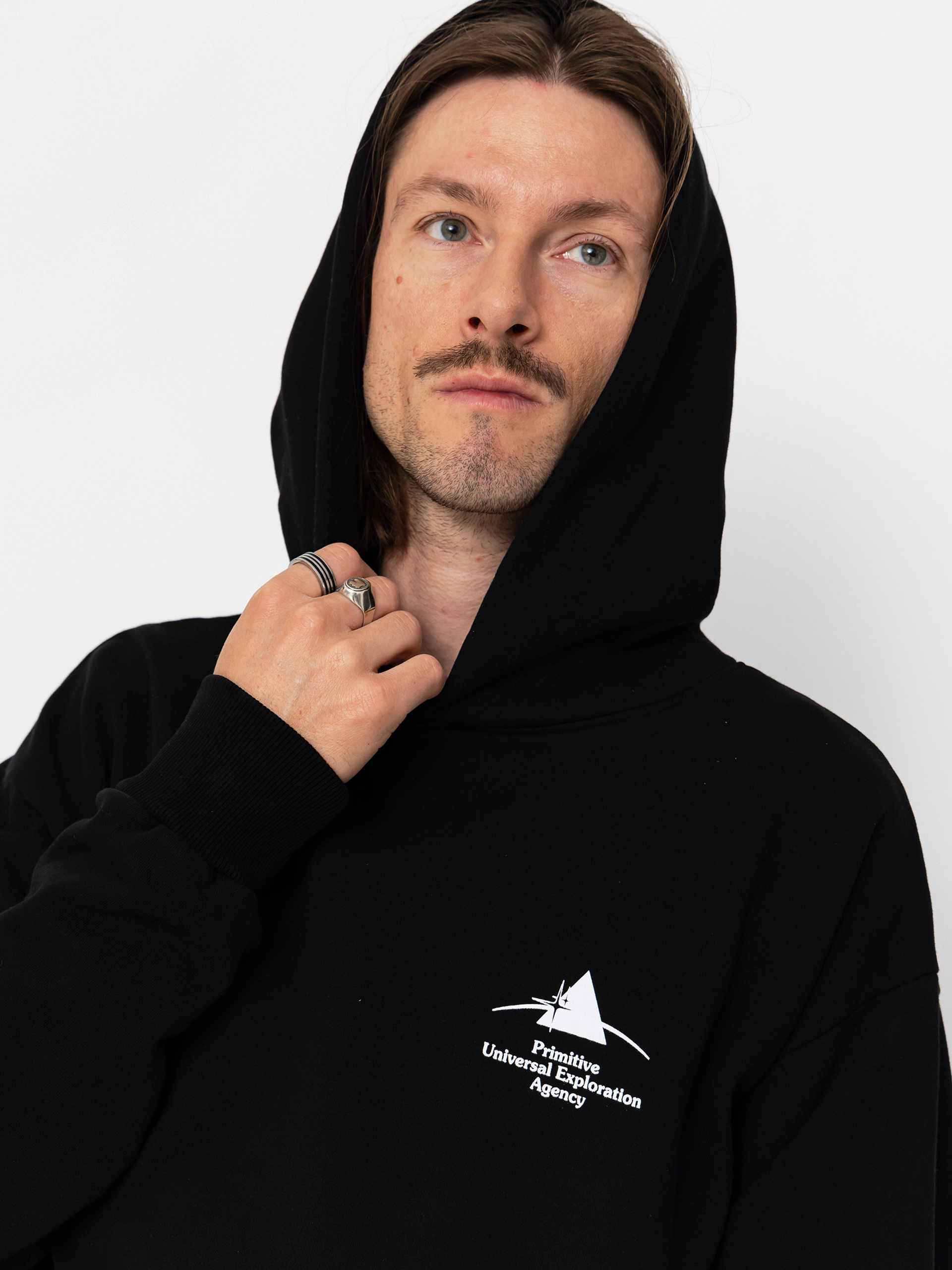 Mikina s kapucňou Primitive Agency HD (black)