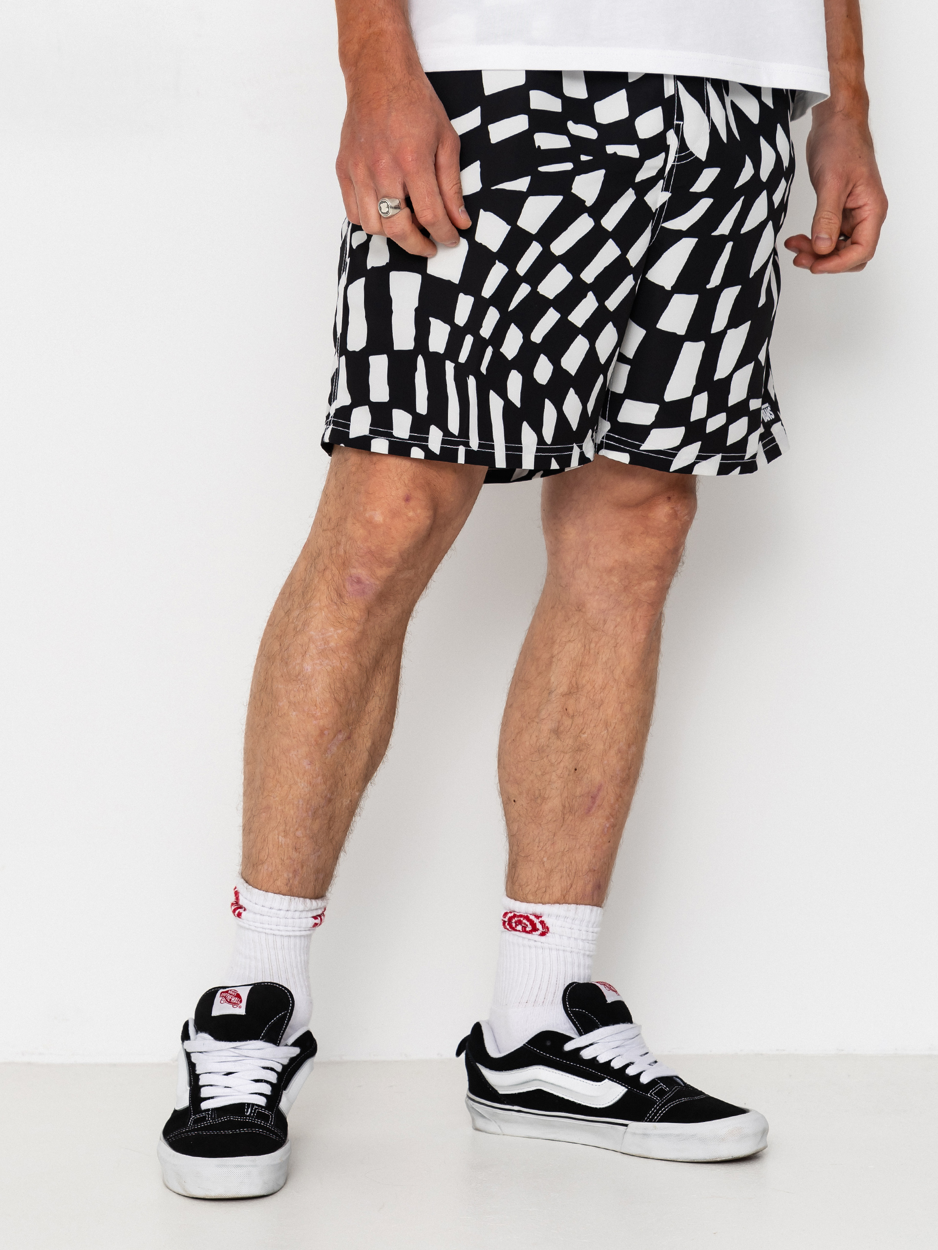 Plážové kraťasy Vans Primary II Elastic Printed (black/white)
