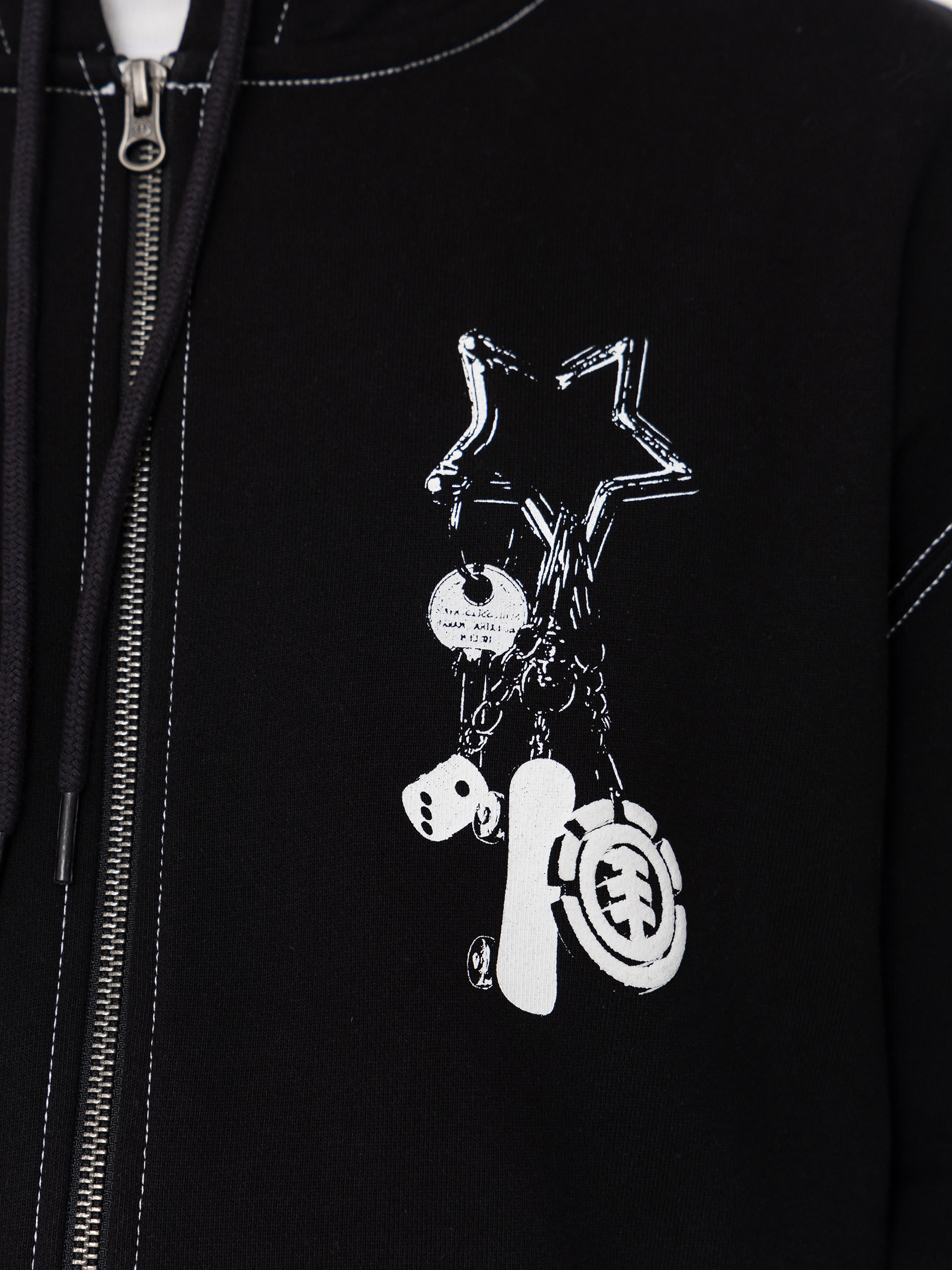 Mikina s kapucňou Element Keychain ZHD (flint black)