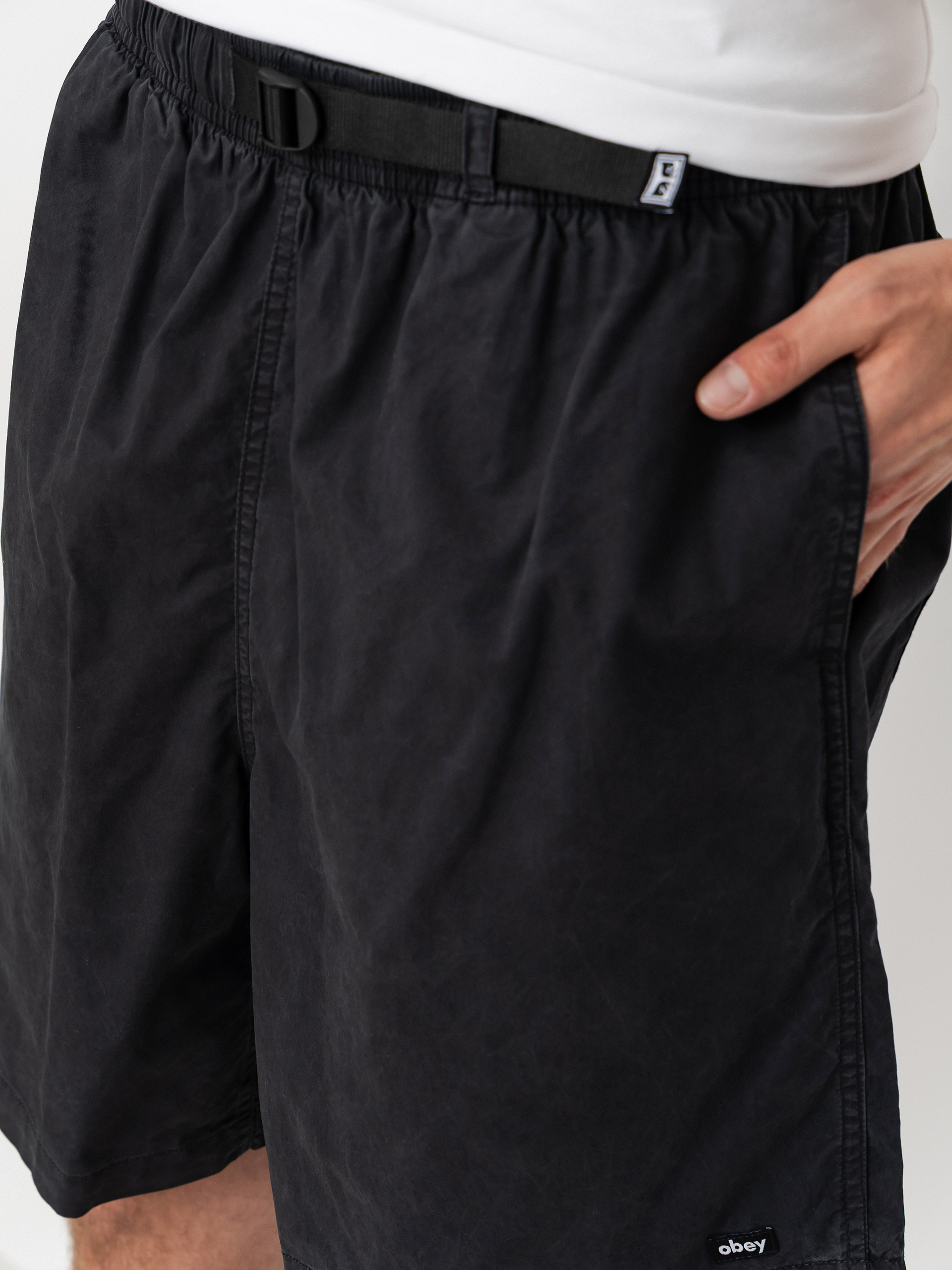 Kraťasy OBEY Easy Trail (black faded wash)