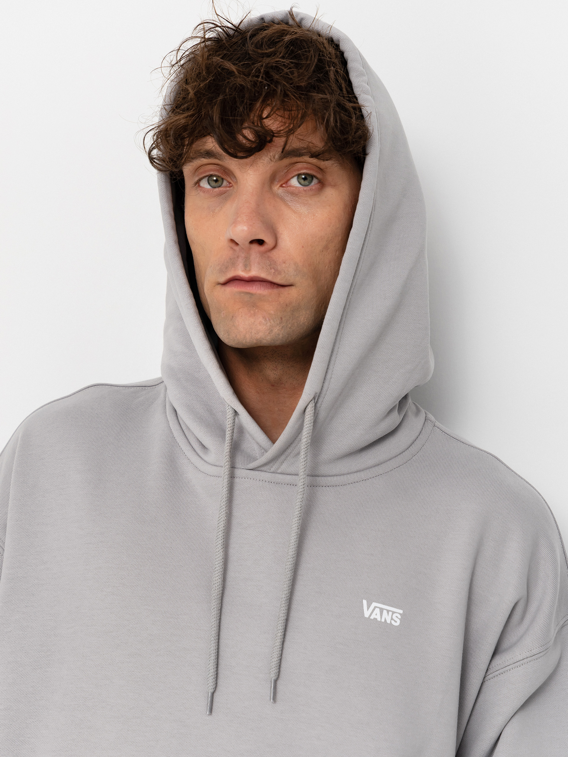 Mikina s kapucňou Vans Left Chest HD (light grey)