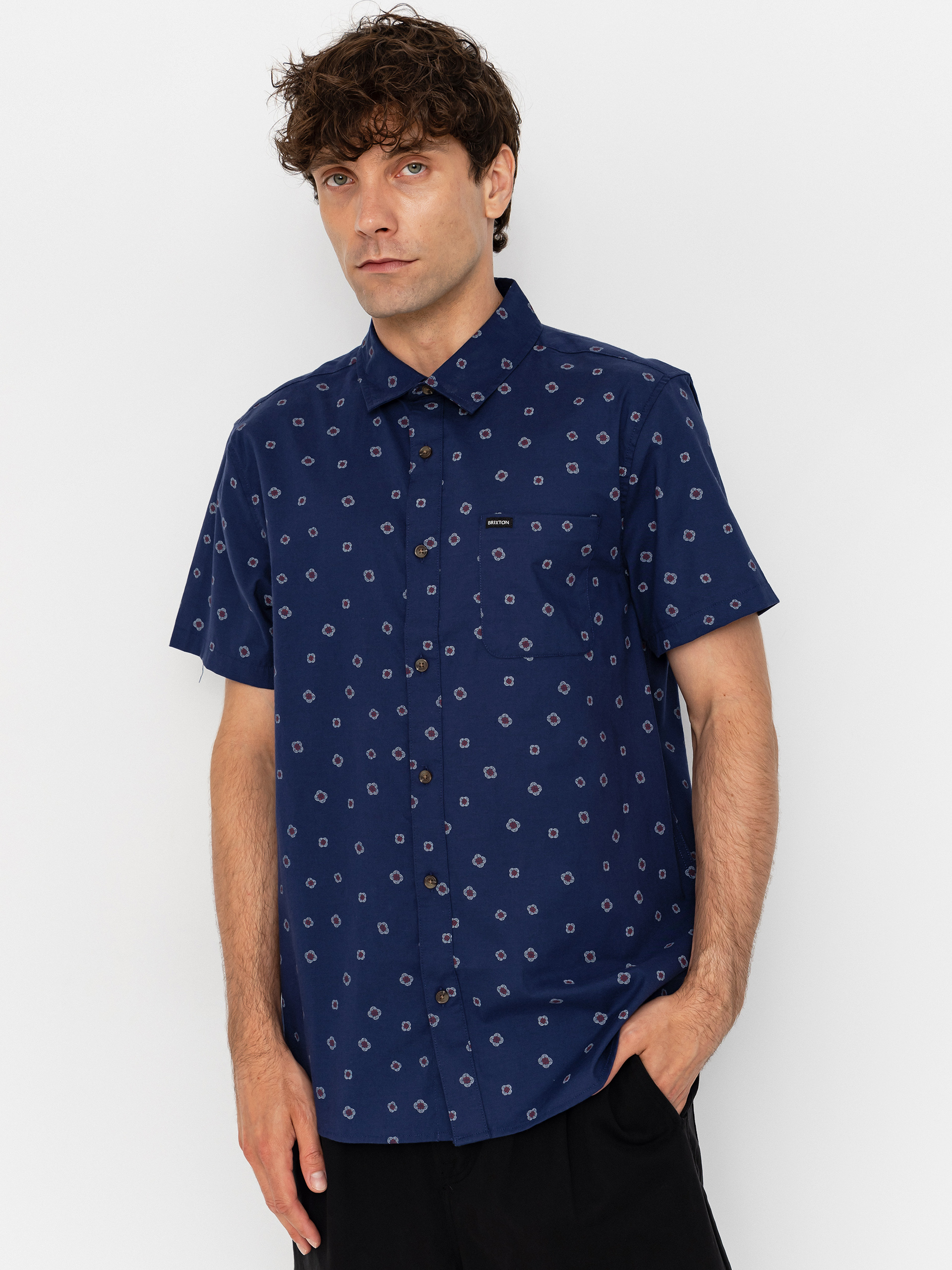 Košeľa Brixton Charter Print (midnight blue geo)