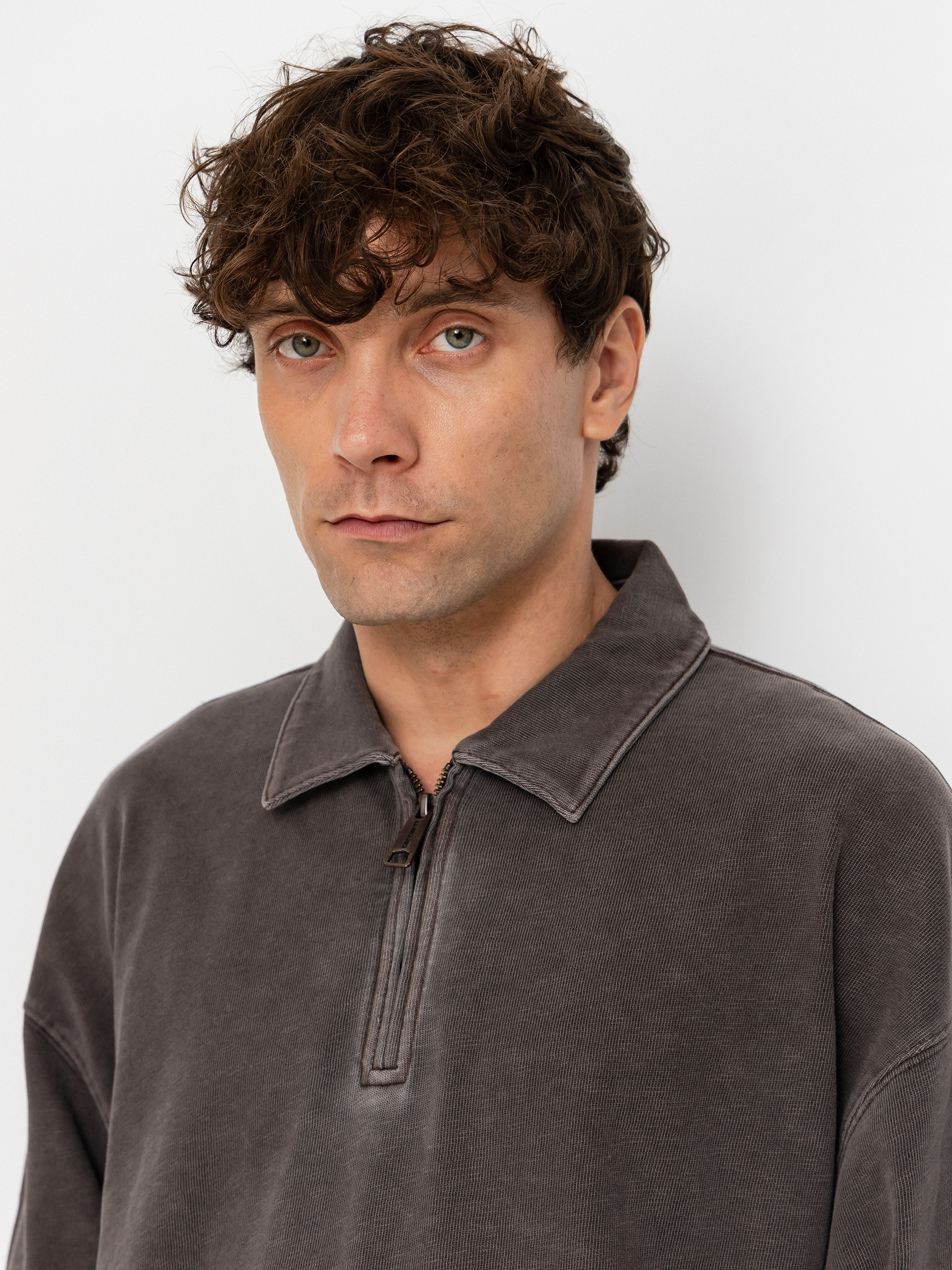 Mikina Carhartt WIP Harper Polo (tobacco)