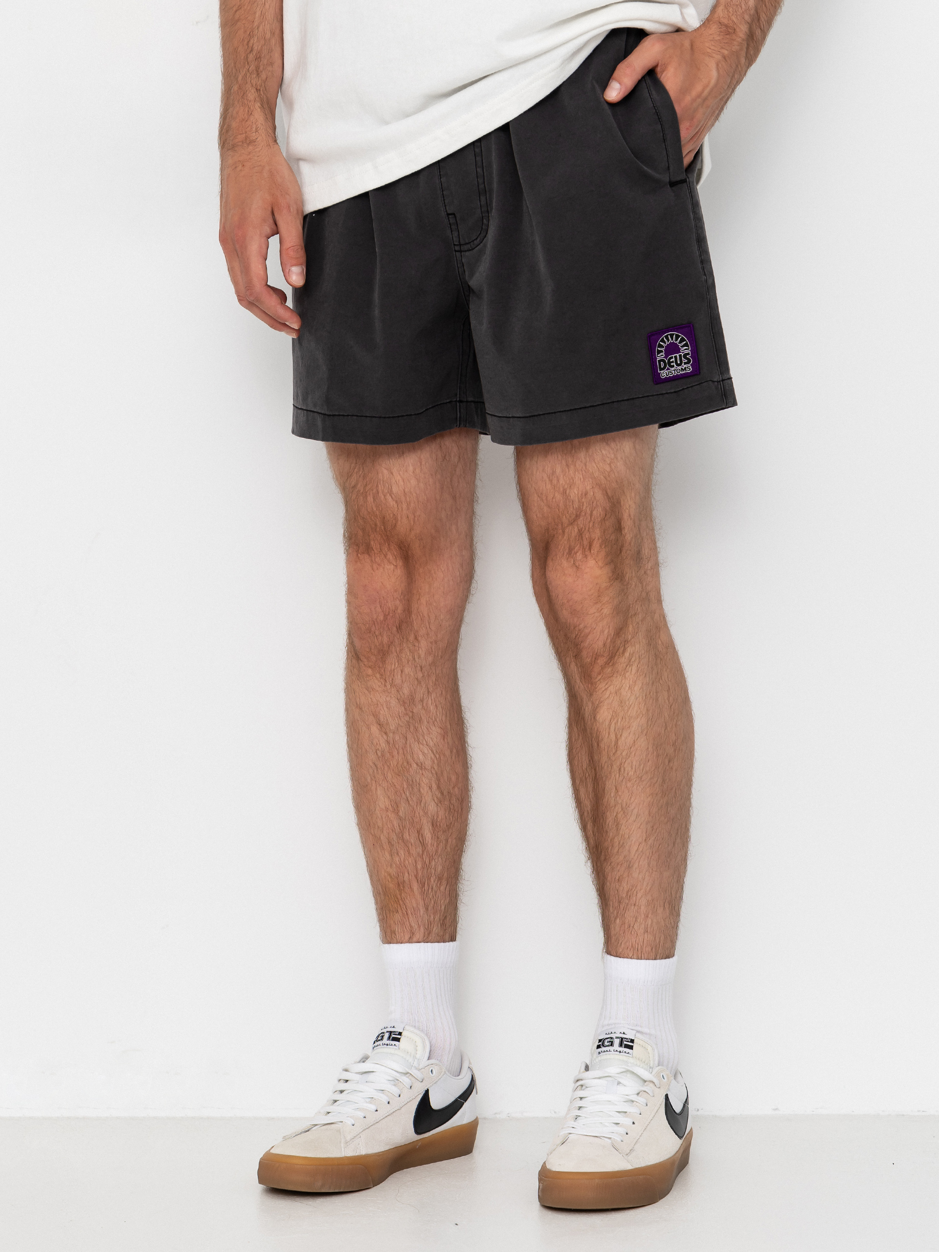 Plážové kraťasy Deus Ex Machina Sandbar Garment Dyed Mesh (anthracite)