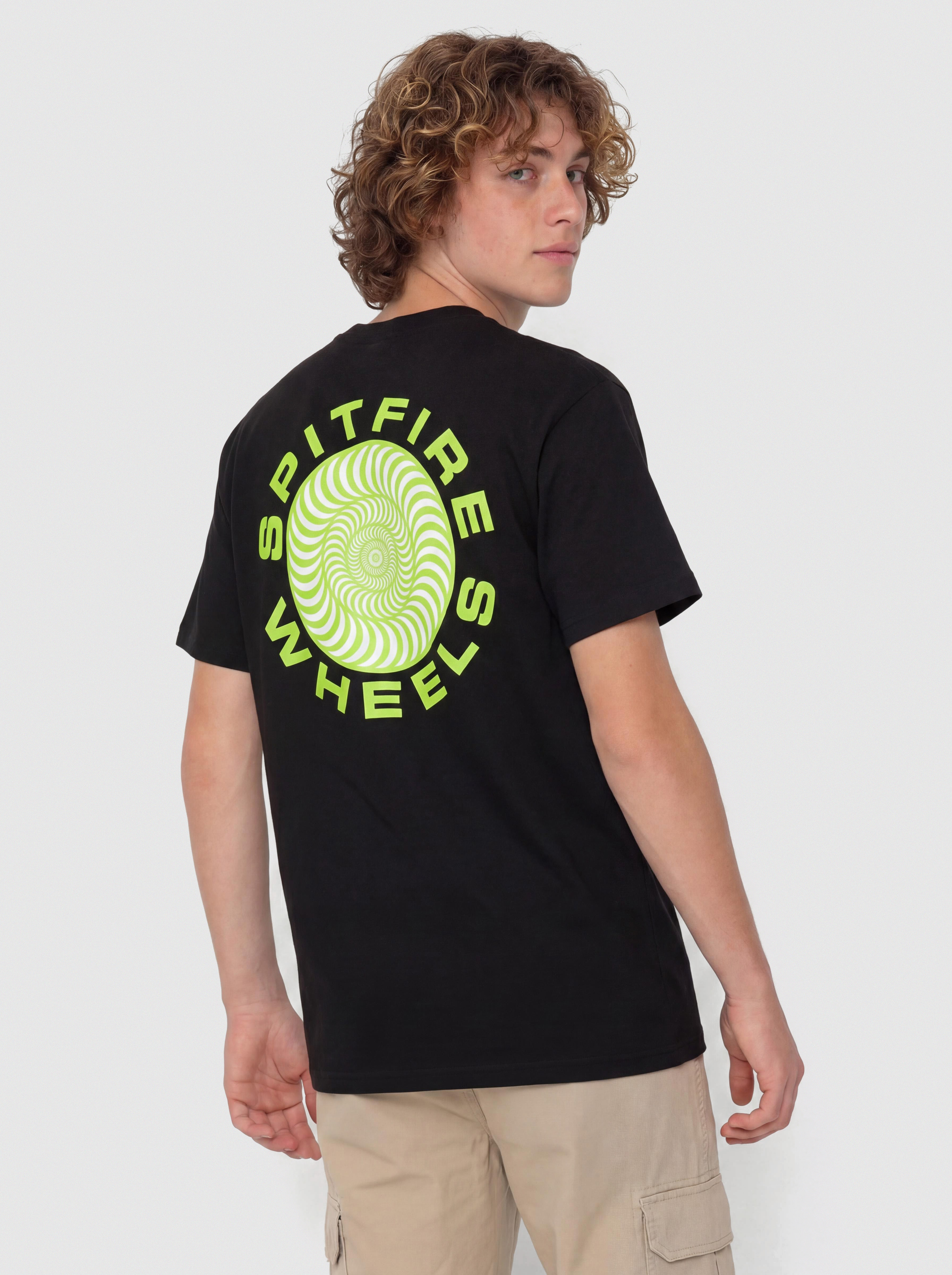 Tričko Spitfire Classic 87 Swirl Fill (black w/green white prints)