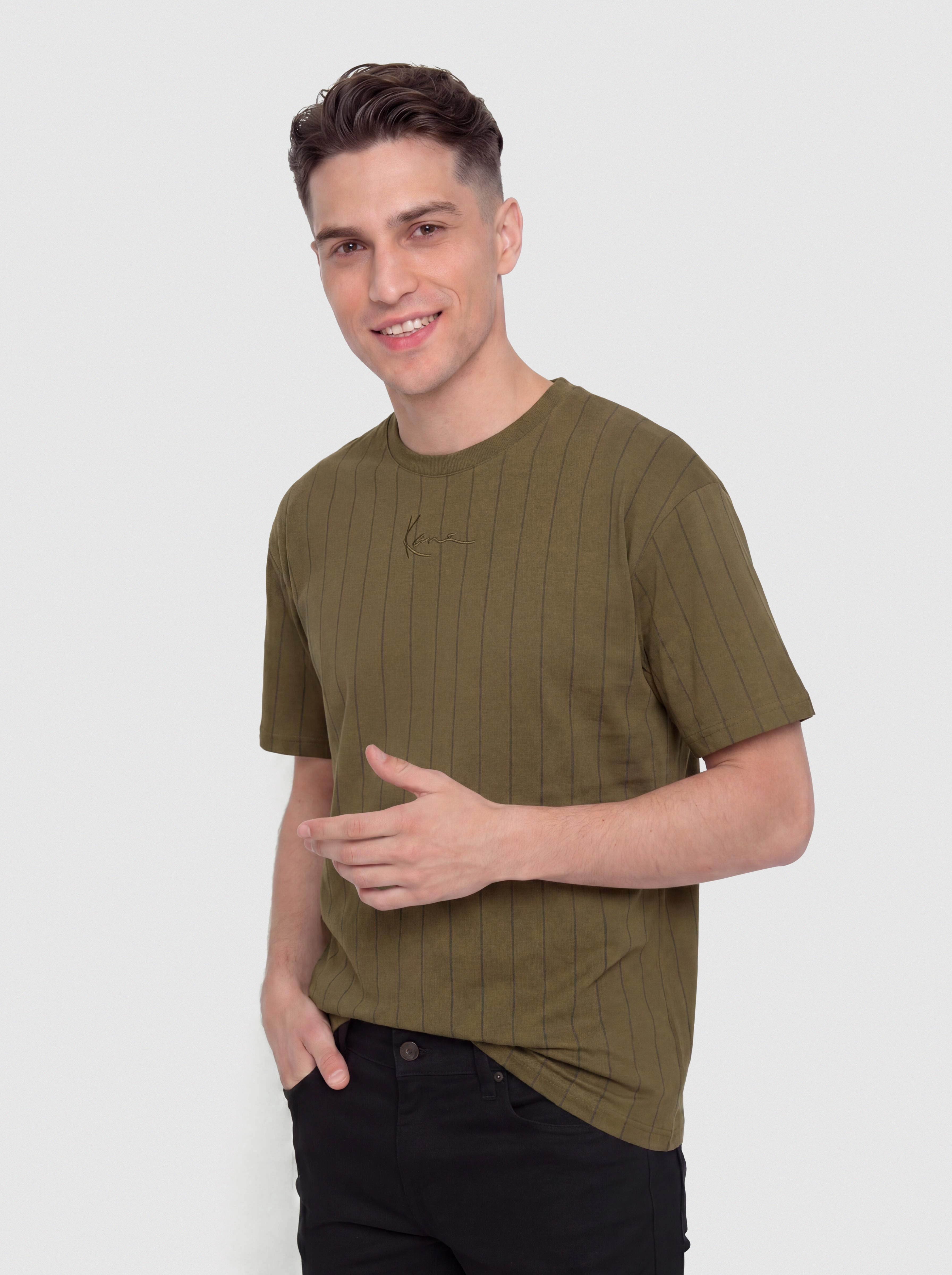 Tričko Karl Kani Small Signature Essential Pinstripe